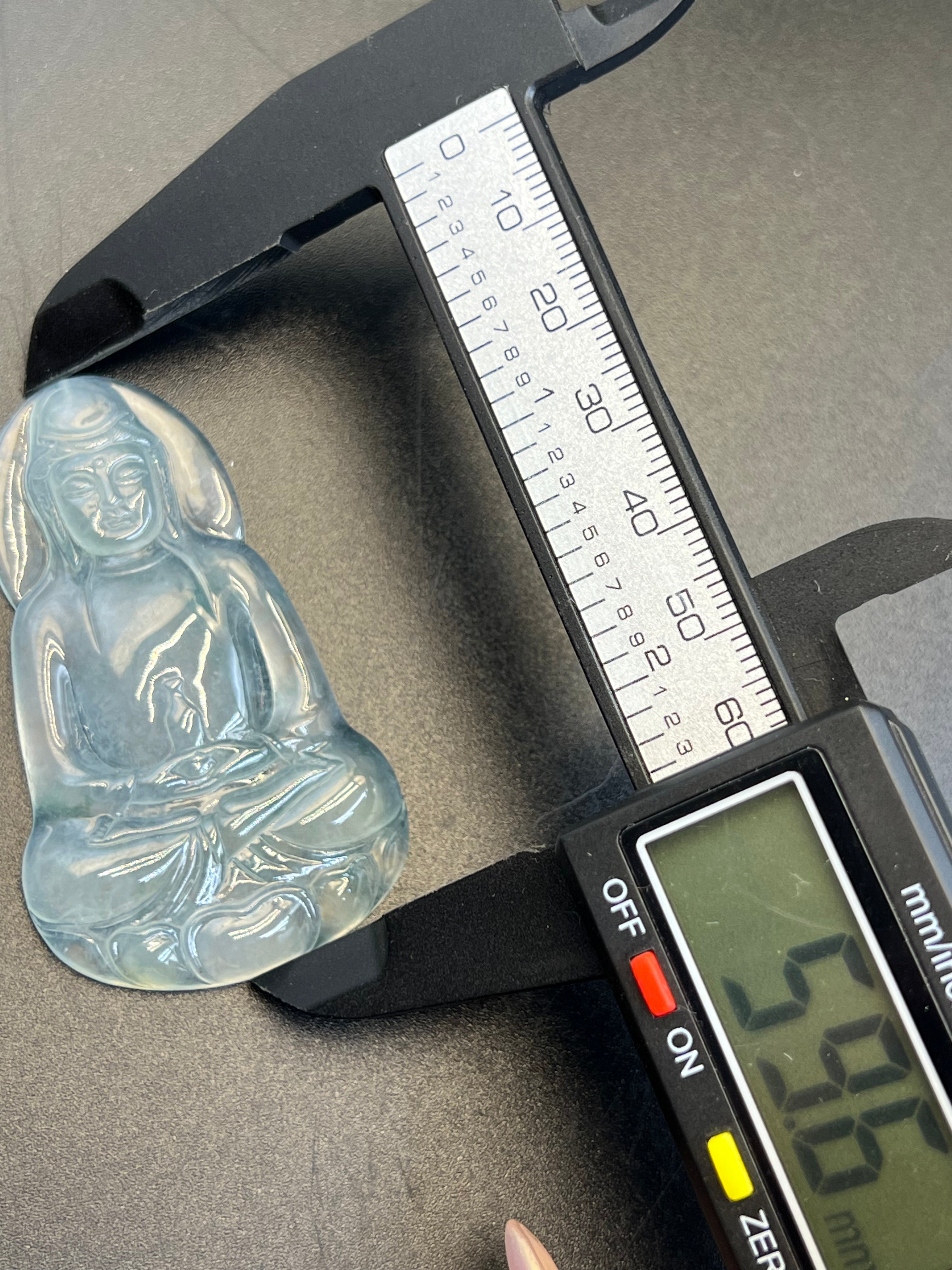 緬甸天然翡翠冰種觀音吊墜