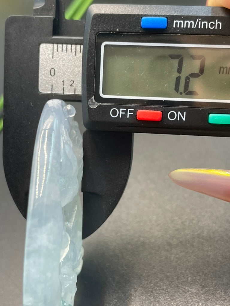天然緬甸翡翠冰種龍牌吊墜