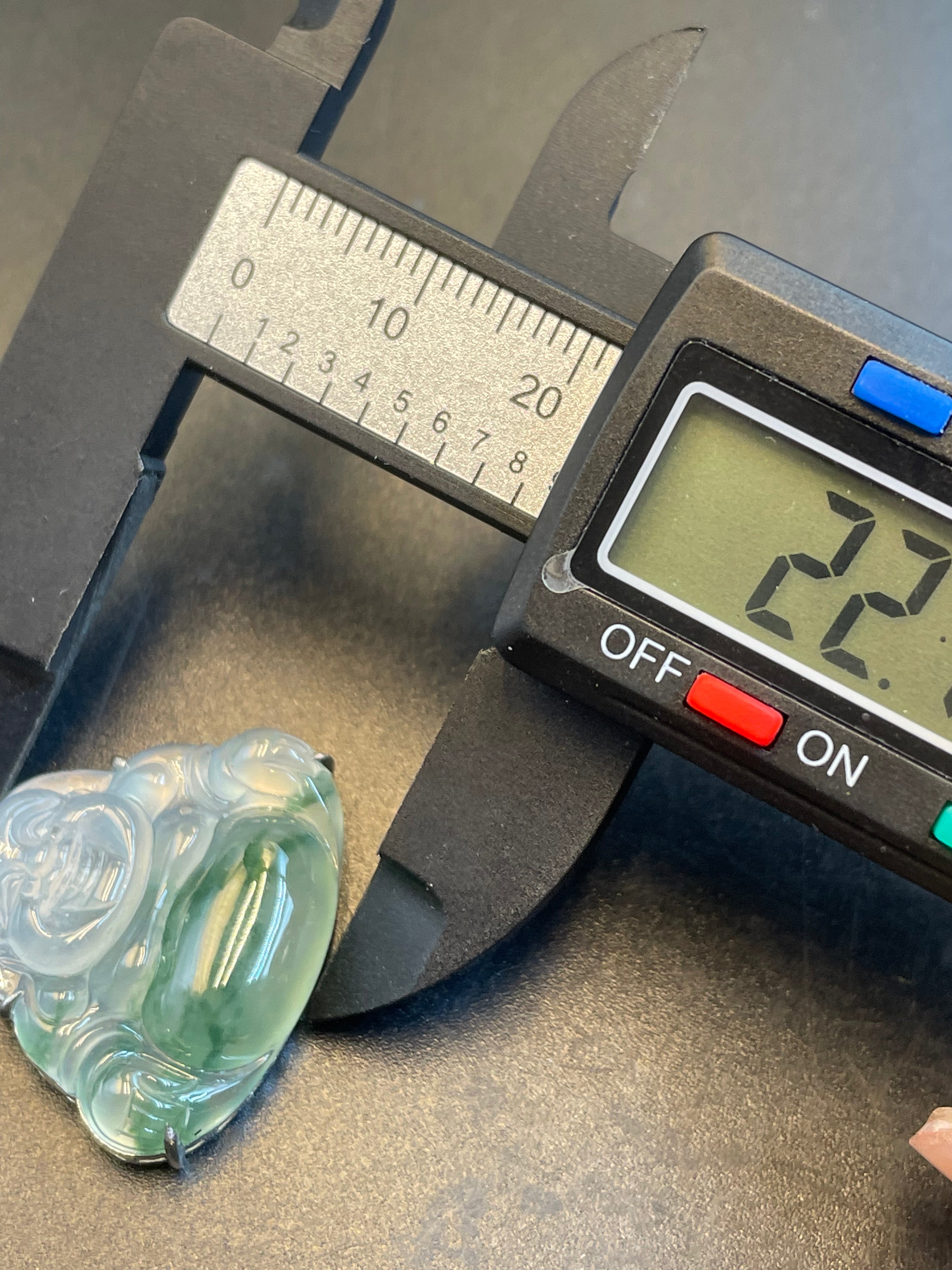 緬甸天然翡翠冰種飄花彌勒佛公吊墜