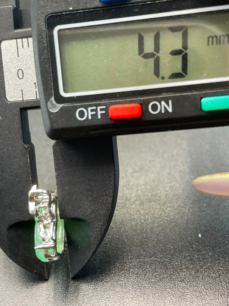 天然緬甸翡翠冰飄綠花螃蟹吊墜