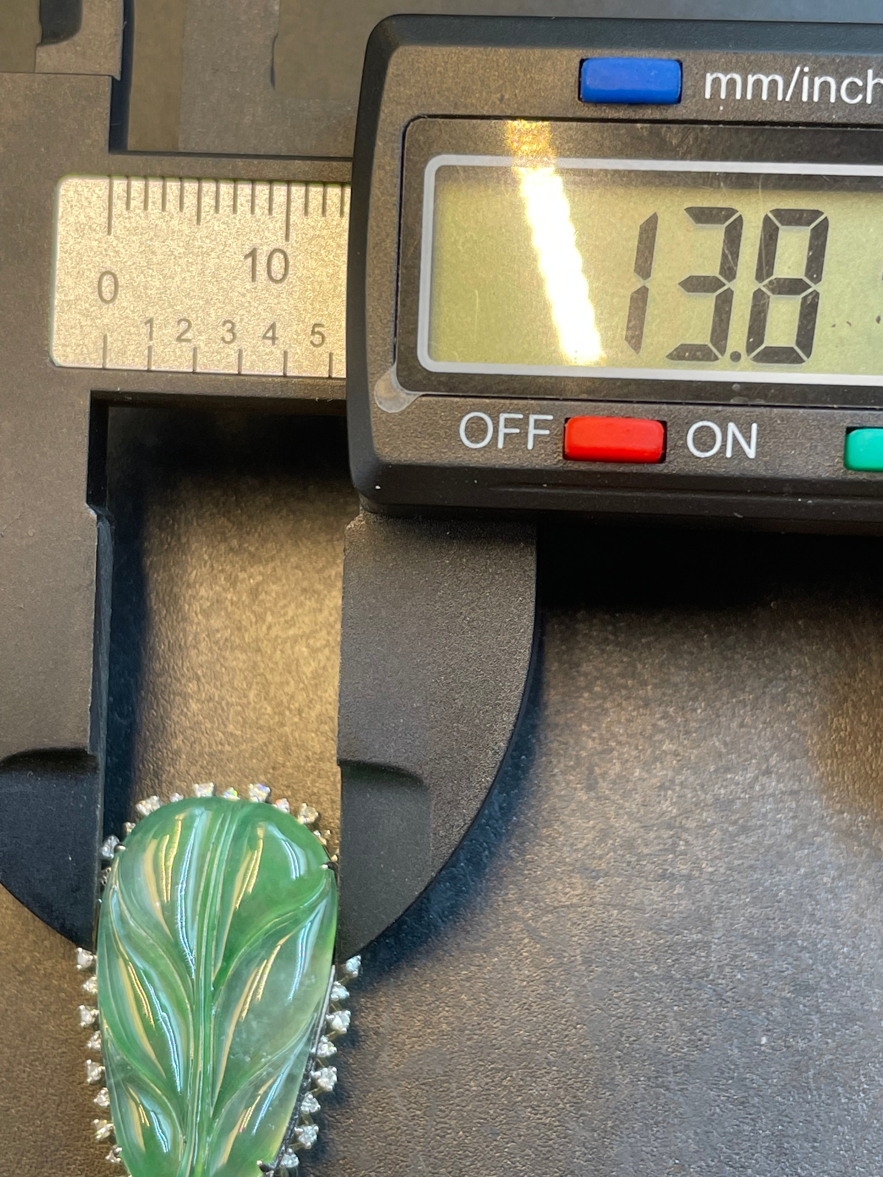 緬甸天然翡翠冰飄花葉子/金枝玉葉吊墜