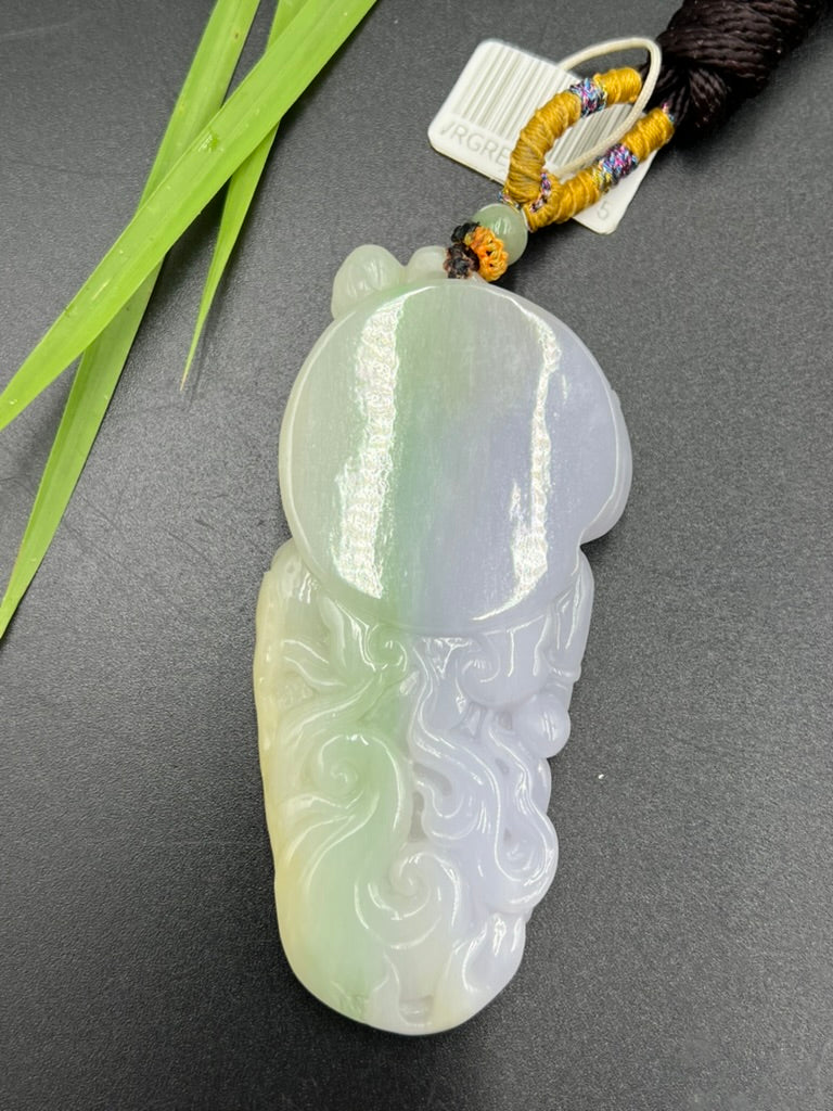 緬甸天然翡翠降龍神將吊墜