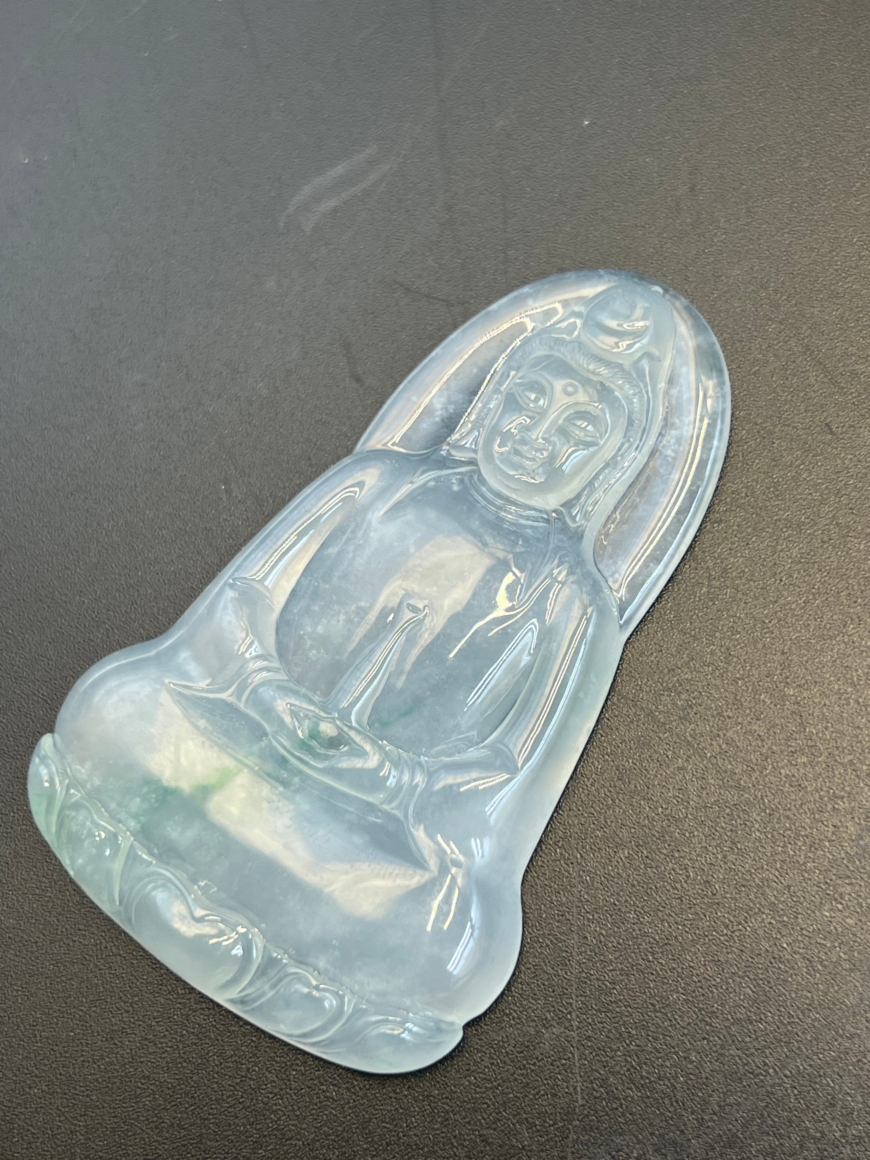 緬甸天然翡翠冰種觀音吊墜