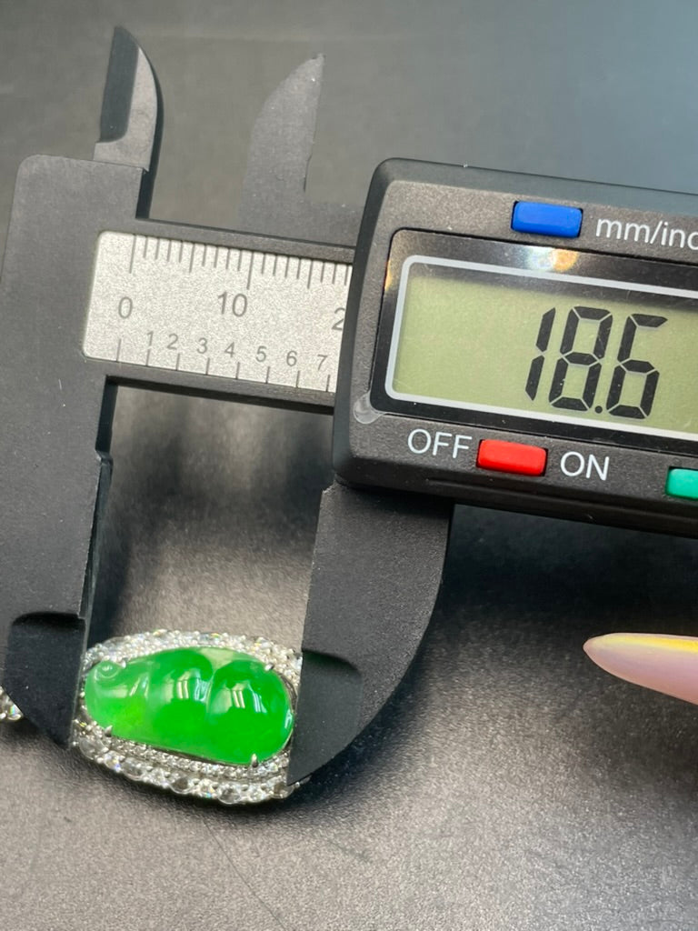 天然緬甸翡翠陽綠福豆吊墜