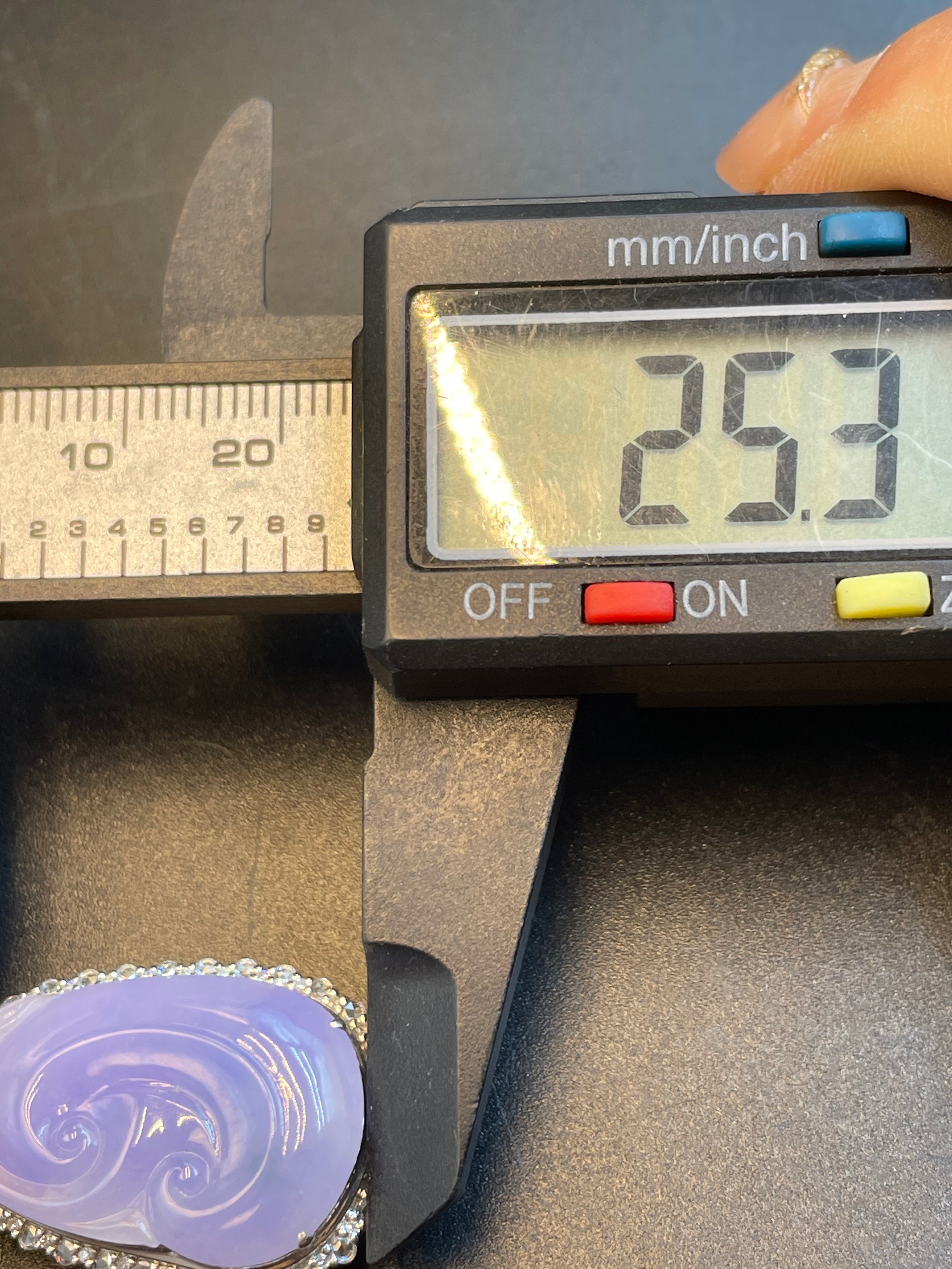 緬甸天然翡翠紫羅蘭如意吊墜