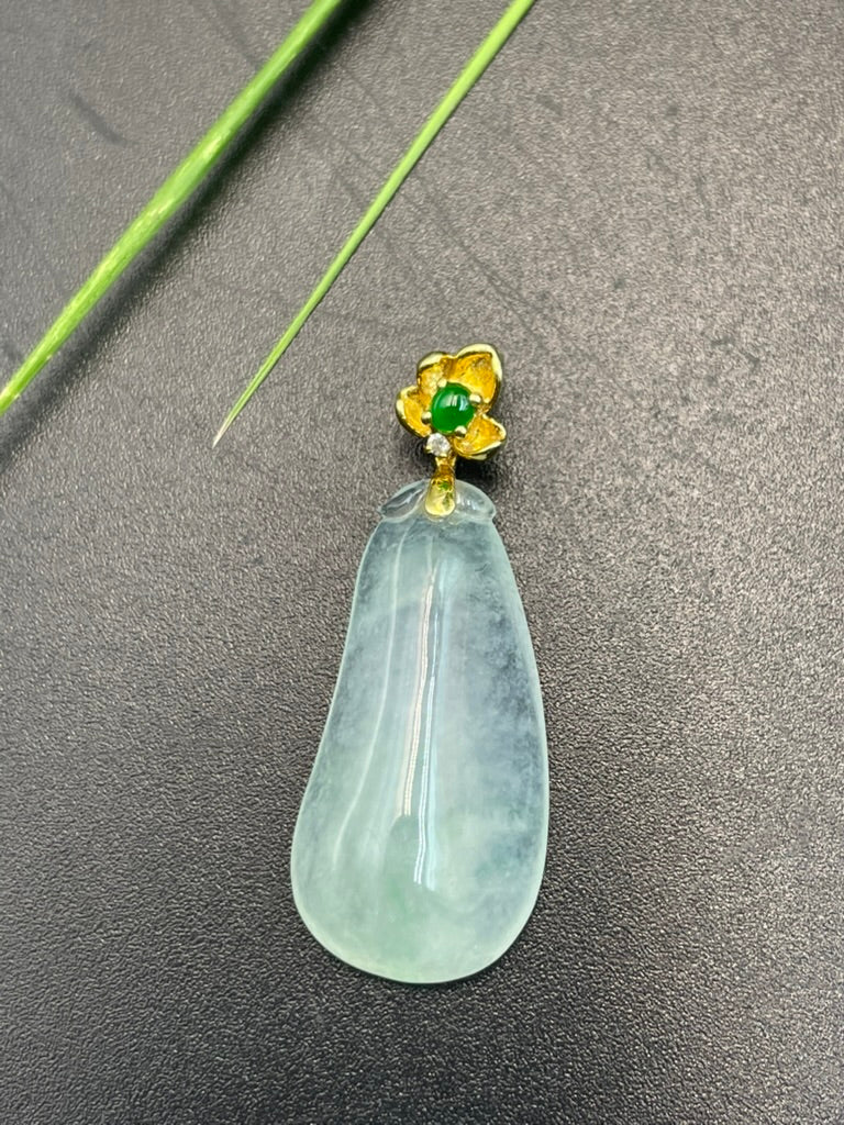 天然緬甸翡翠冰種福瓜吊墜