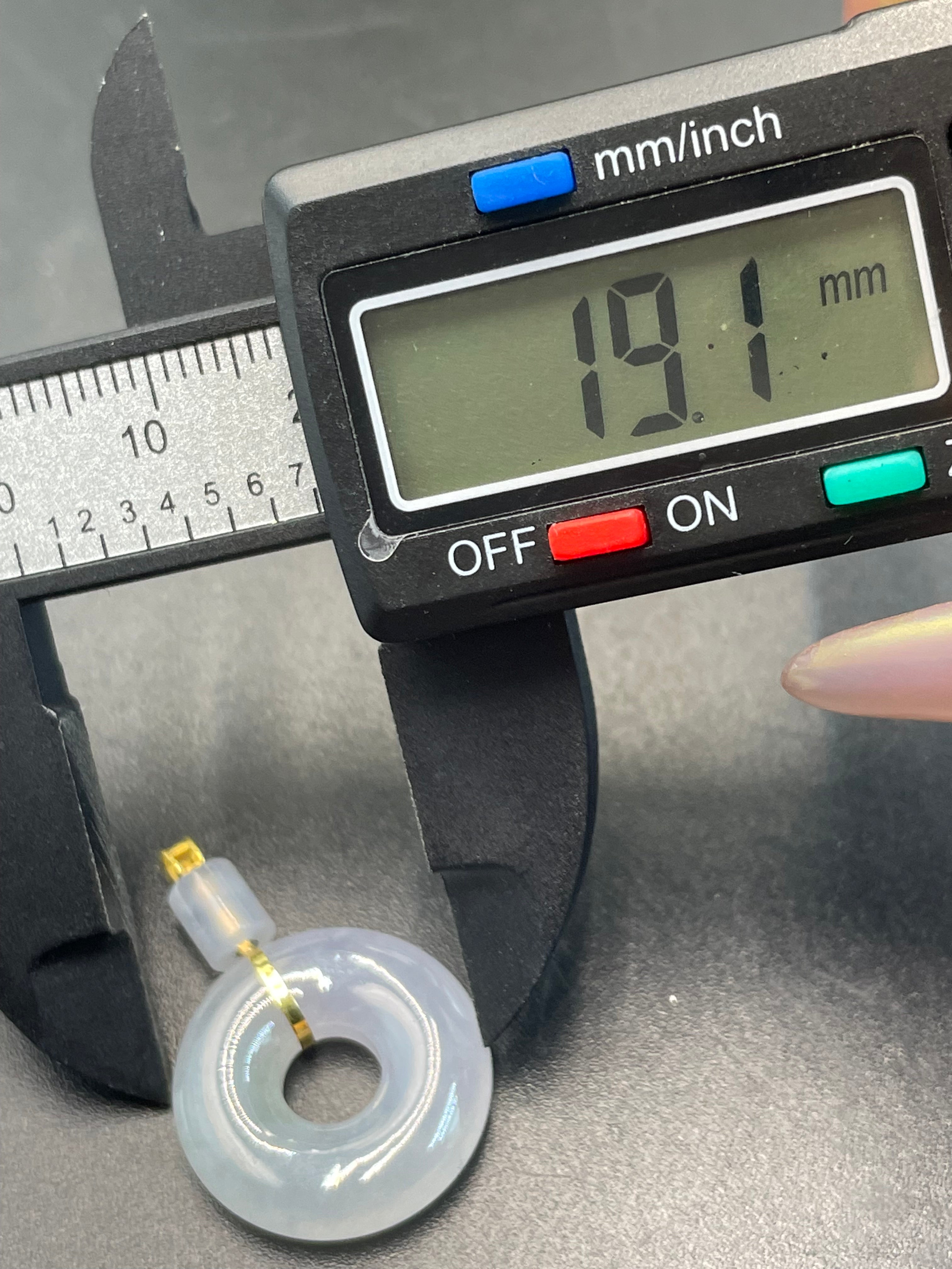 緬甸天然翡翠冰飄紫平安扣吊墜