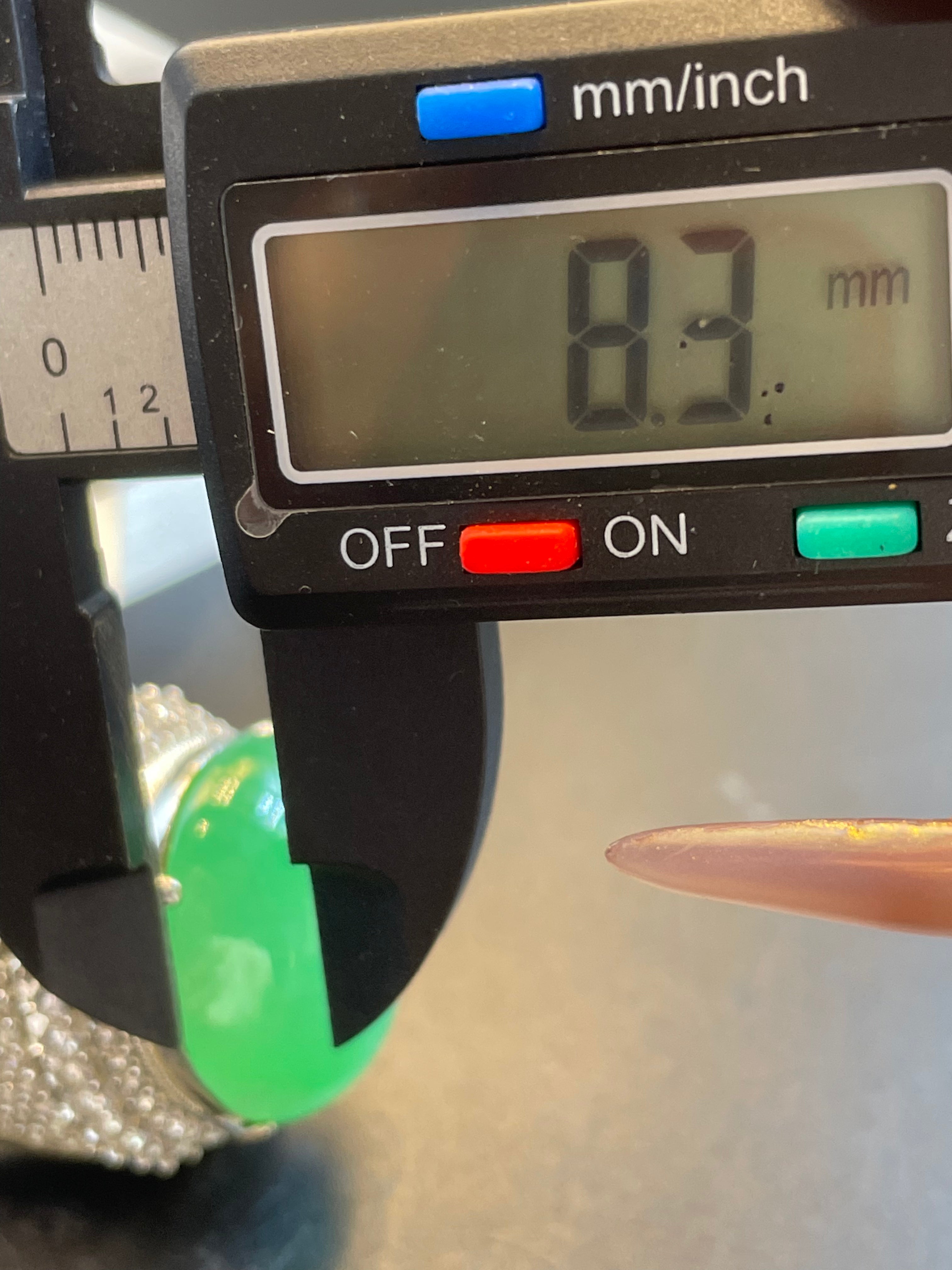 緬甸天然翡翠冰種鴿子蛋面戒指