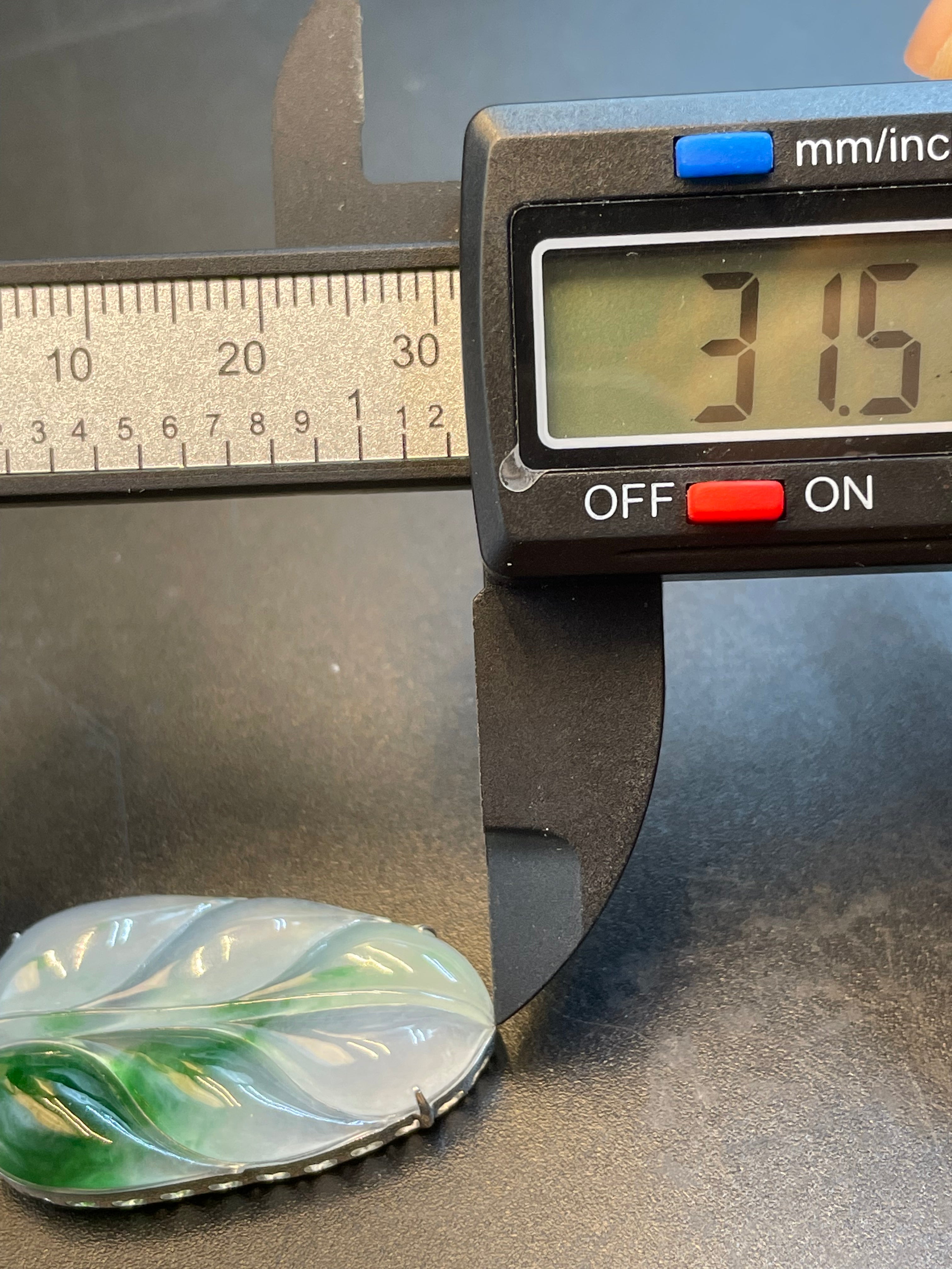 緬甸天然翡翠冰飄花葉子/金枝玉葉吊墜