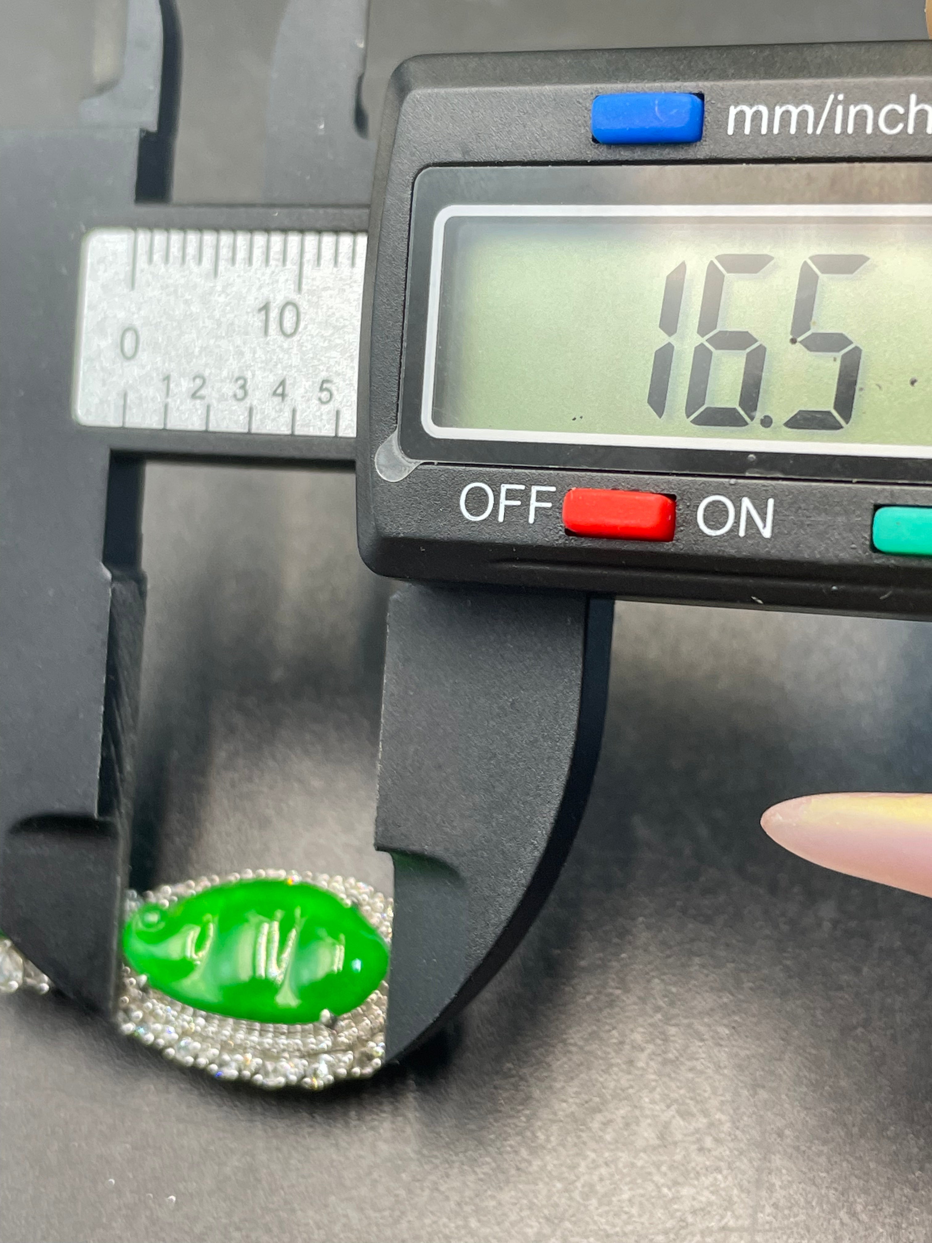 緬甸天然翡翠陽綠福豆/三元及第吊墜