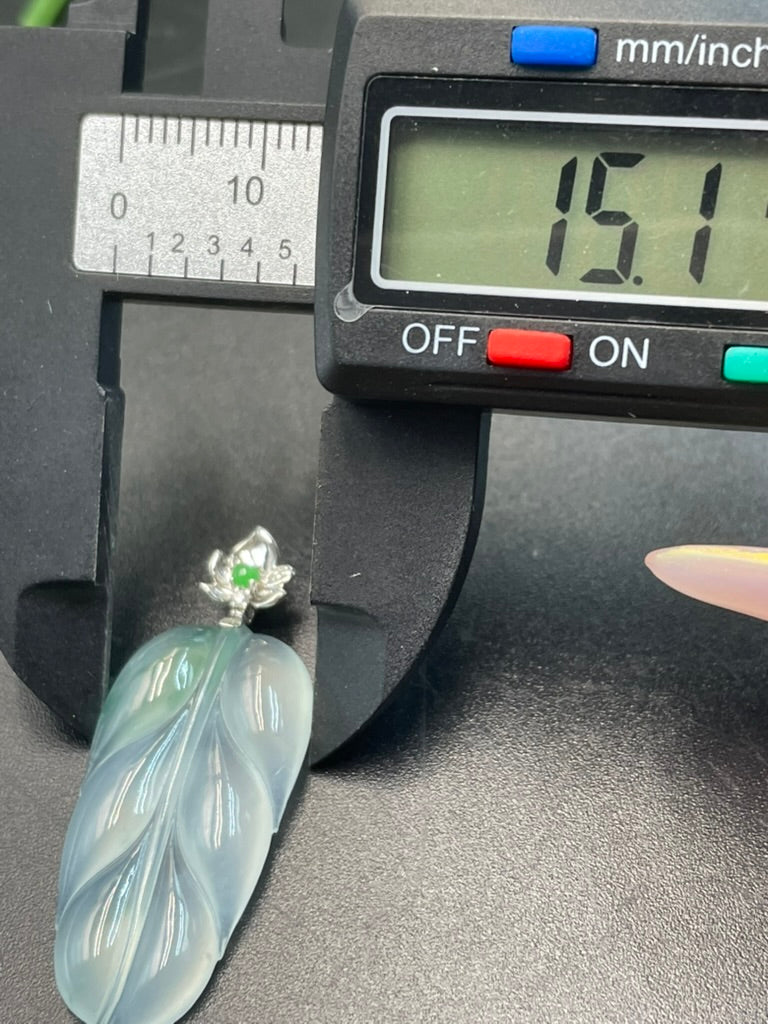 天然緬甸翡翠冰種葉子吊墜