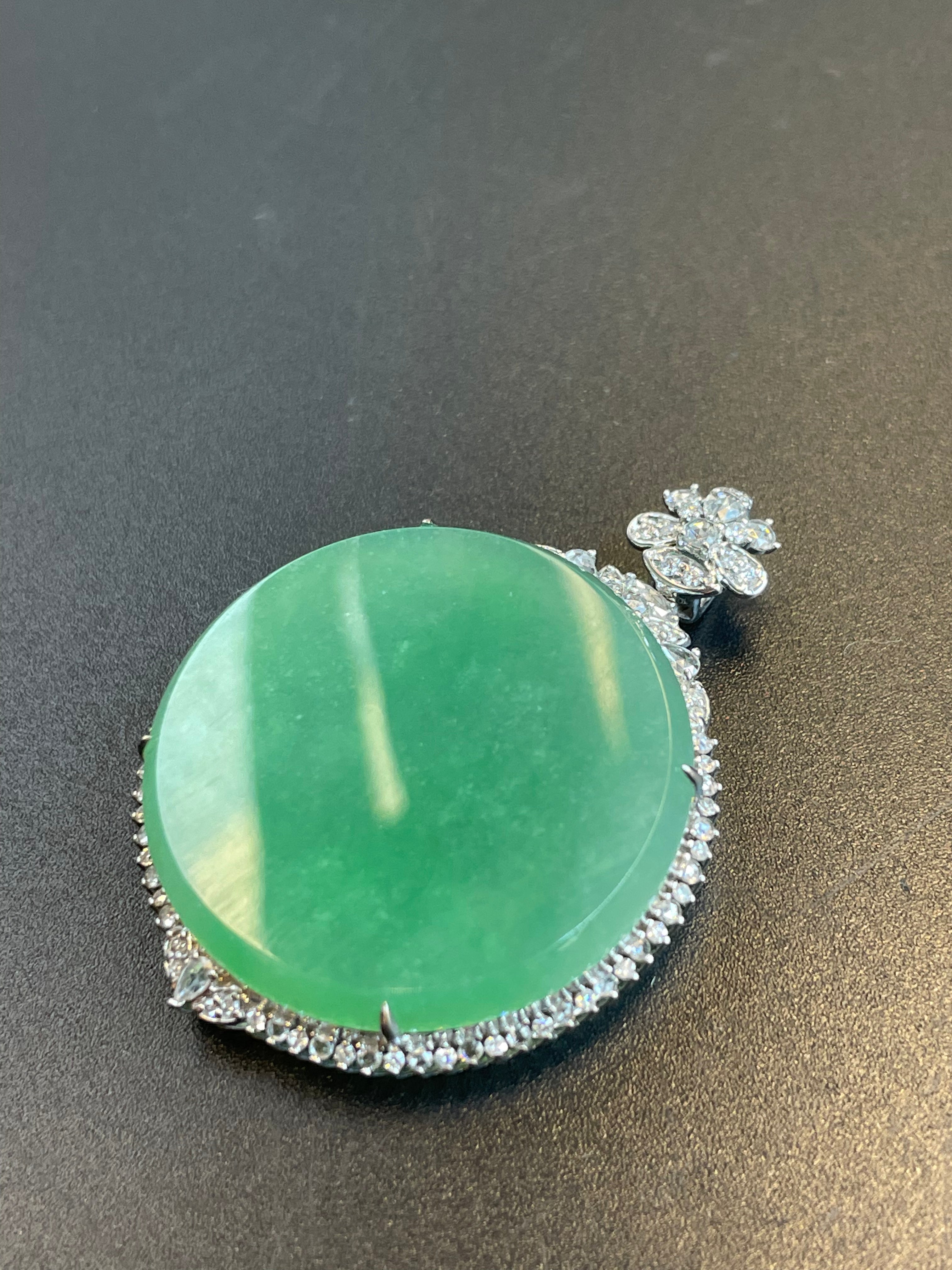 緬甸天然翡翠無事圓牌吊墜