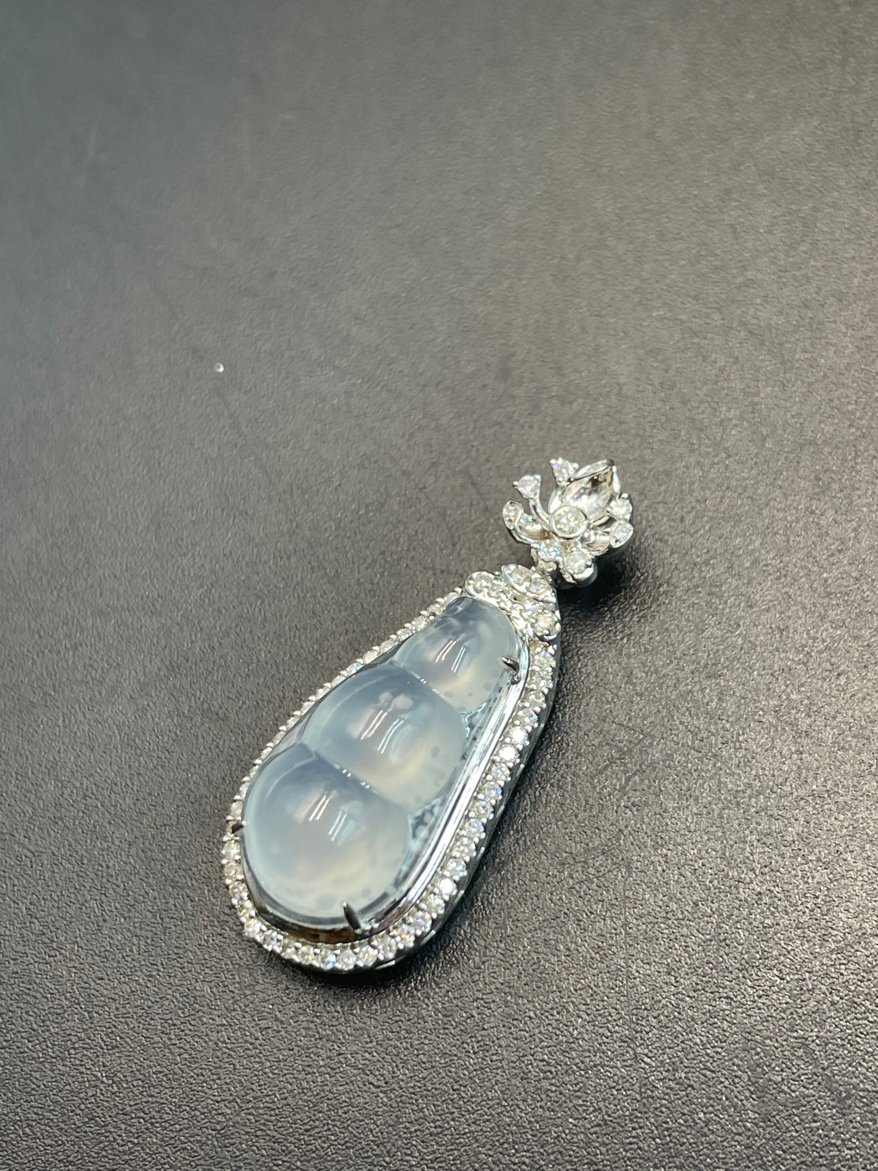 緬甸天然翡翠福豆/三元及第吊墜