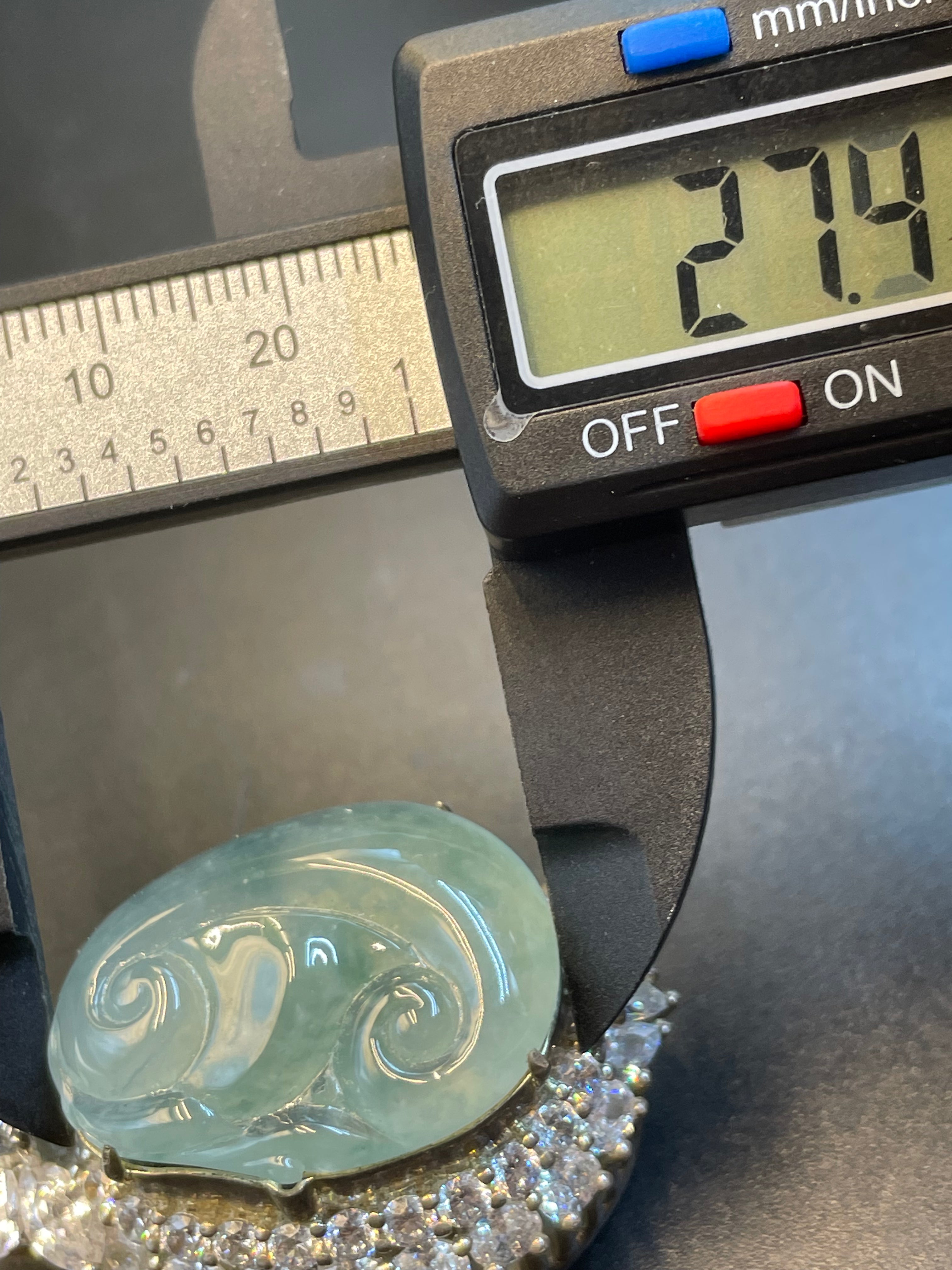 緬甸天然翡翠如意吊墜