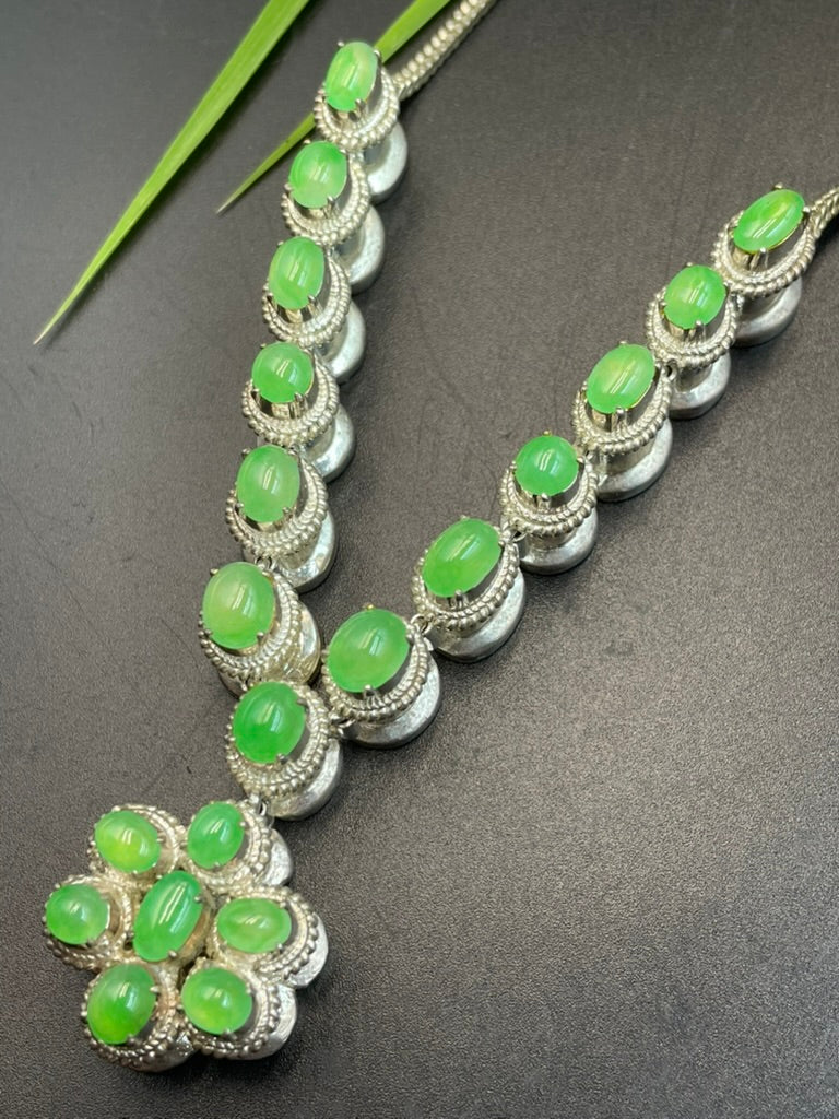 緬甸天然翡翠蛋面吊墜項鍊