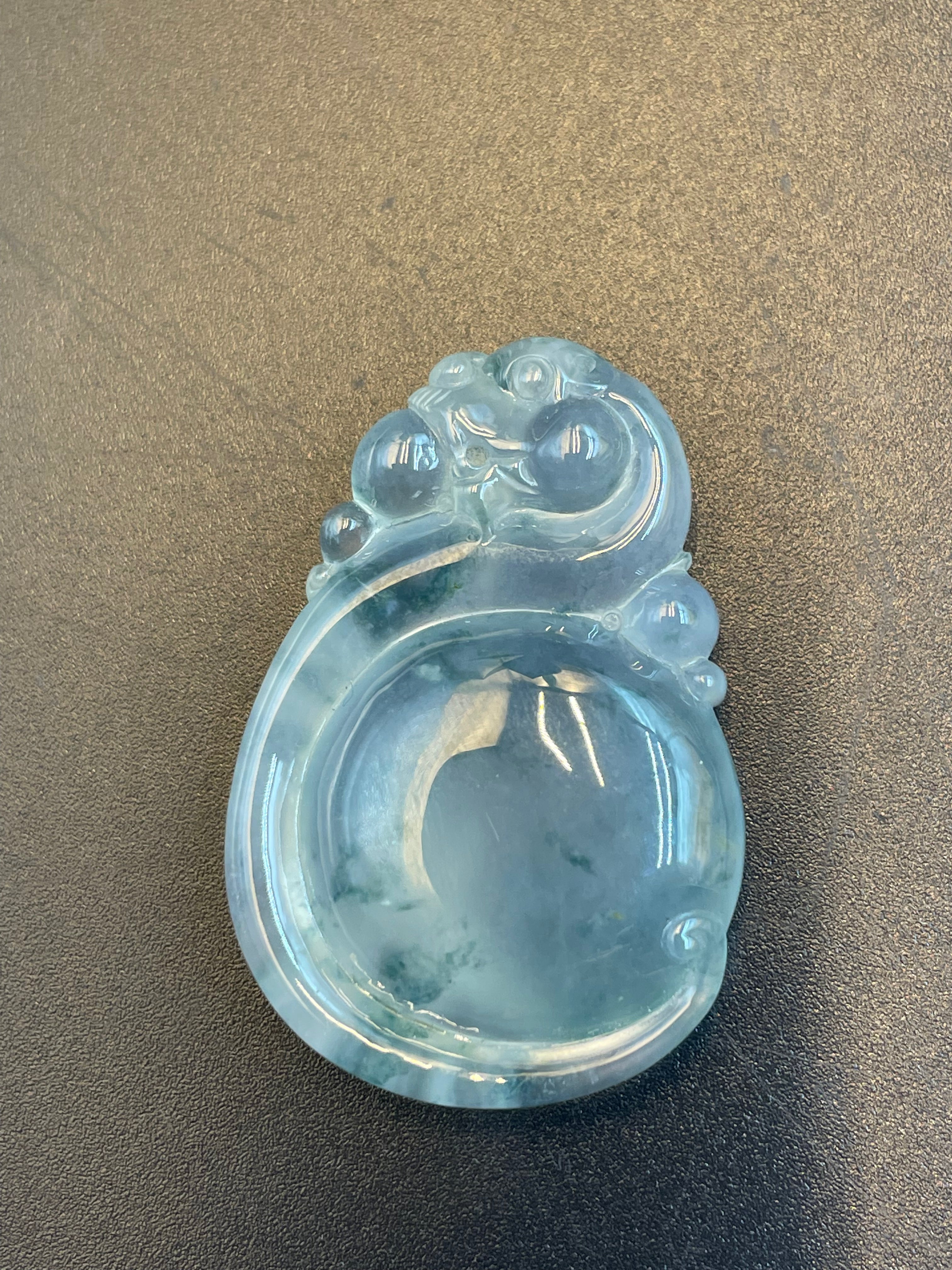 天然翡翠冰種飄綠花吊墜
