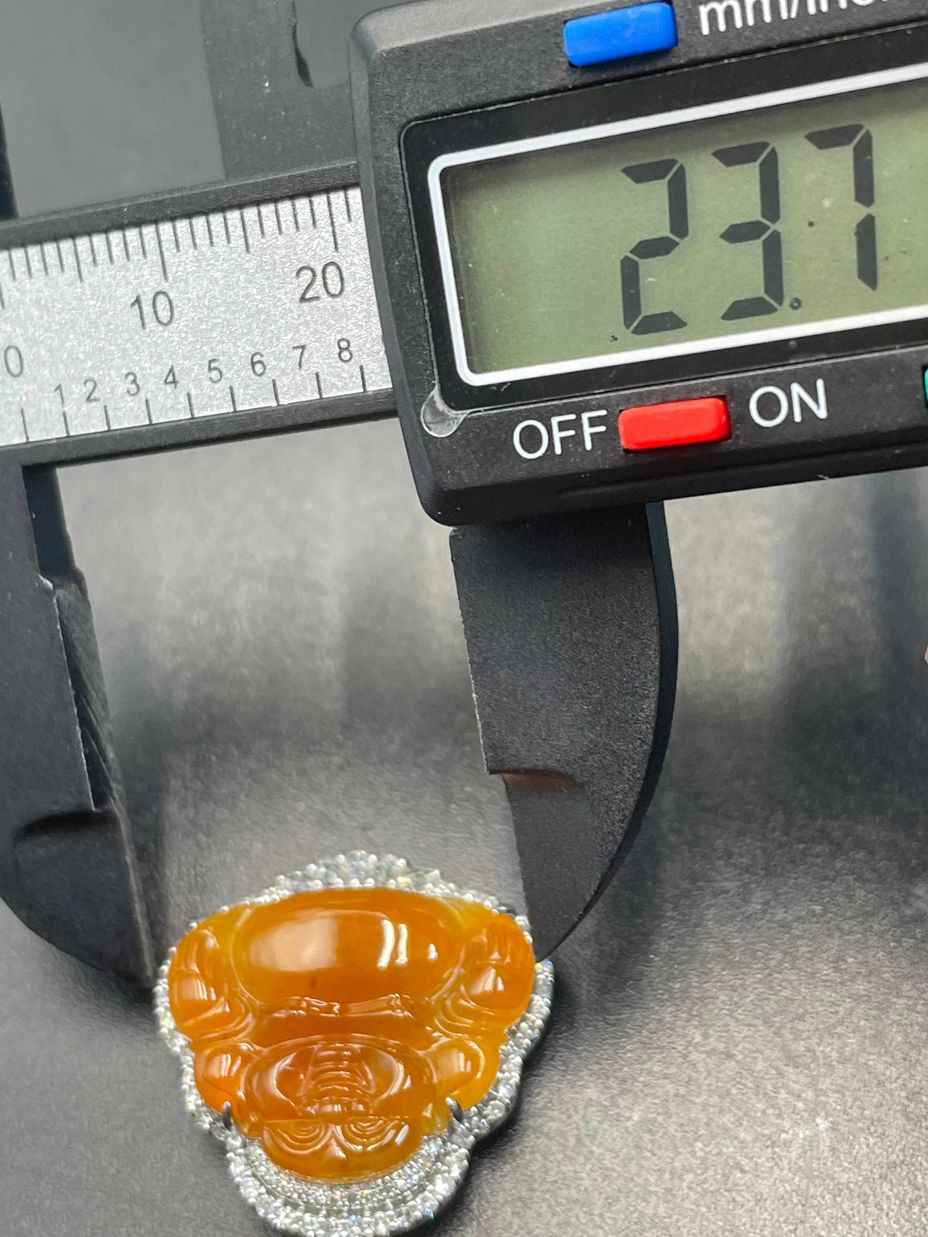 緬甸天然翡翠黃翡彌勒吊墜