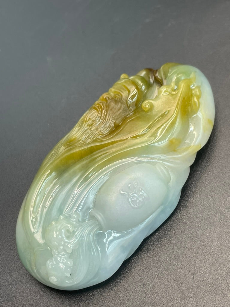 緬甸天然翡翠酒仙李白吊墜