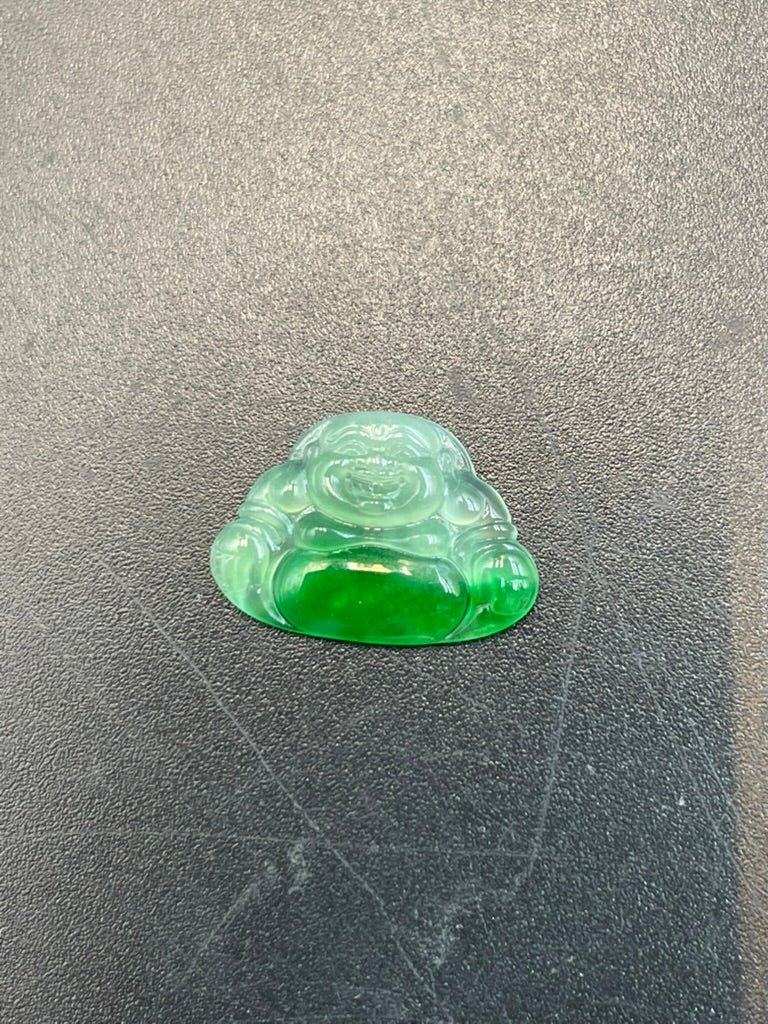 緬甸天然翡翠冰飄花彌勒吊墜