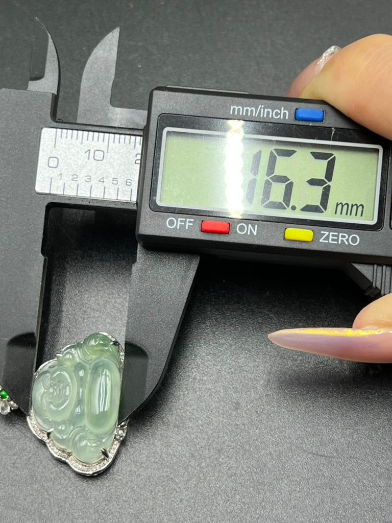緬甸天然翡翠冰種彌勒佛公吊墜