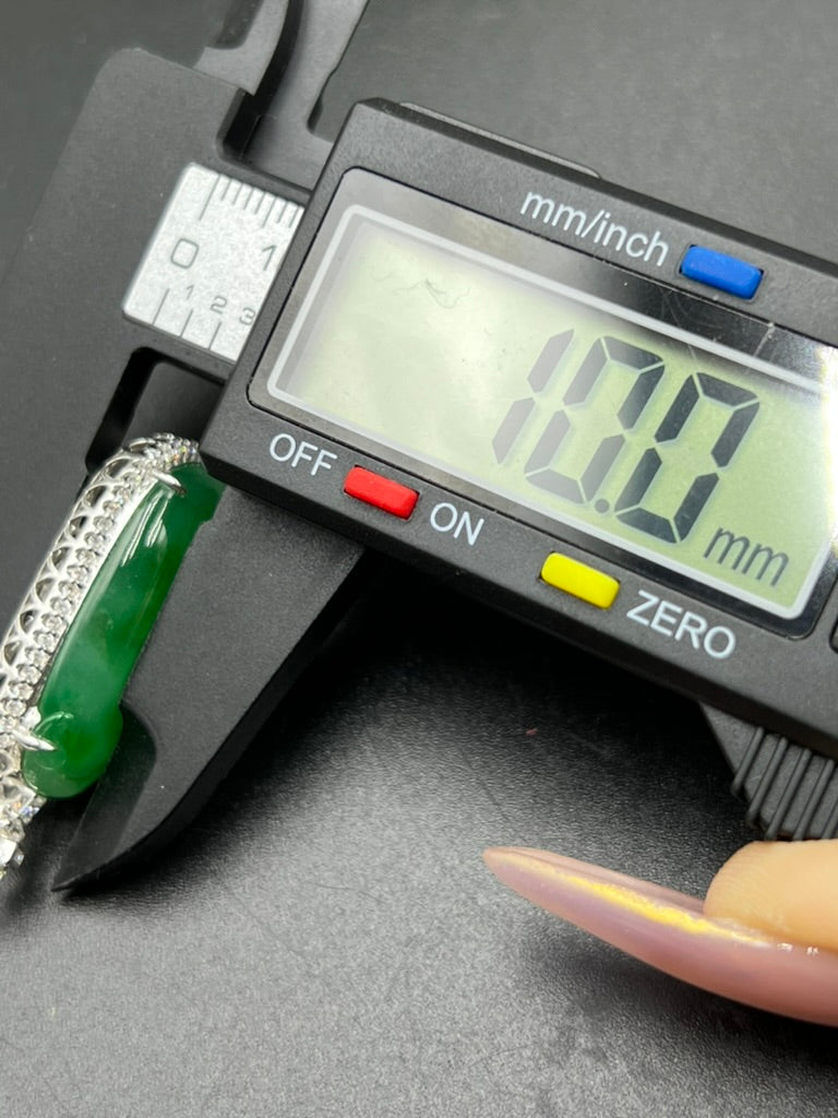 緬甸天然翡翠陽綠葉子吊墜