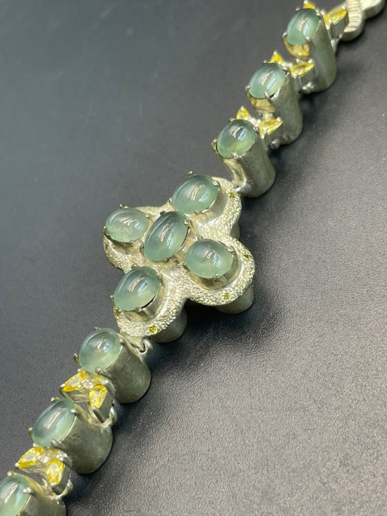 天然翡翠冰種蛋面手鏈