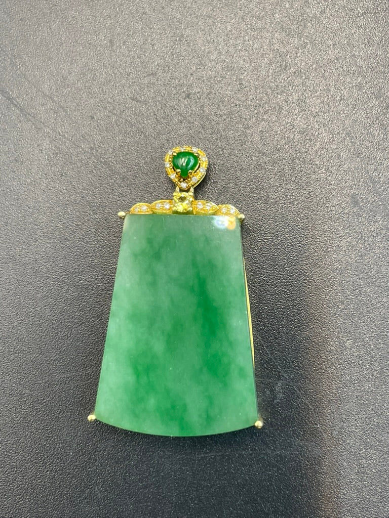 緬甸天然翡翠無事牌吊墜