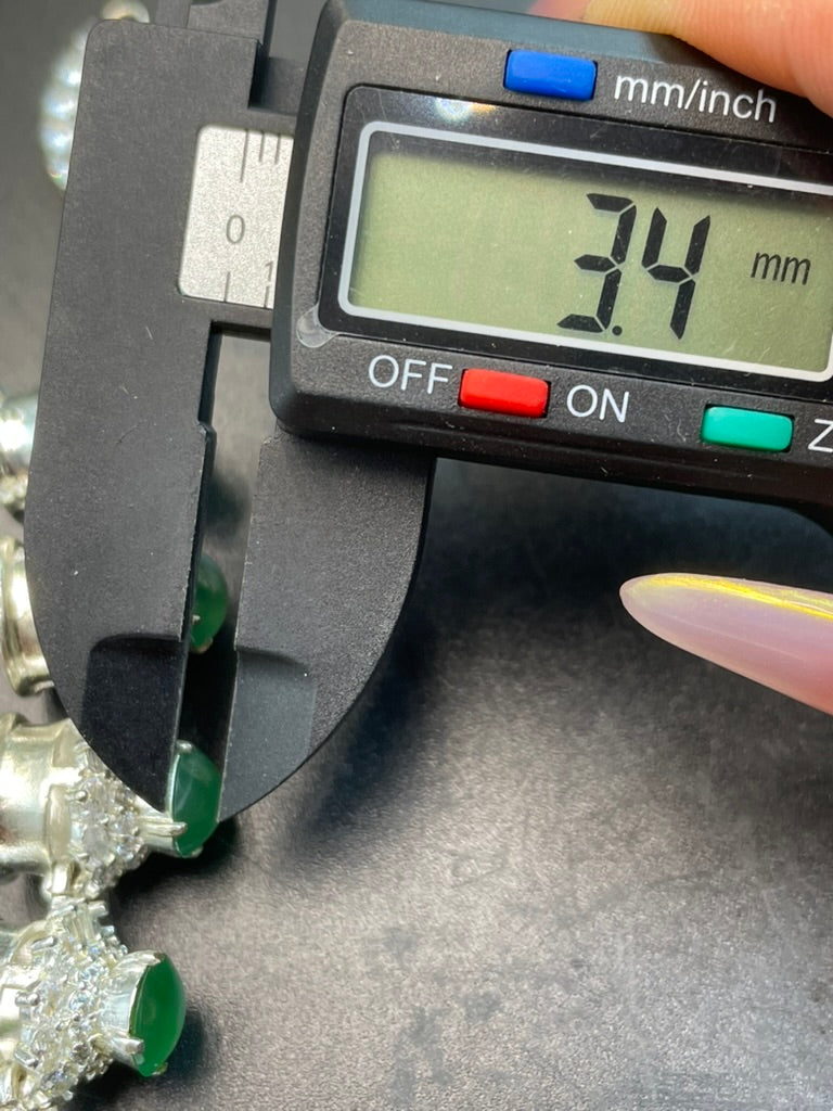 緬甸天然翡翠冰果綠蛋面手鏈