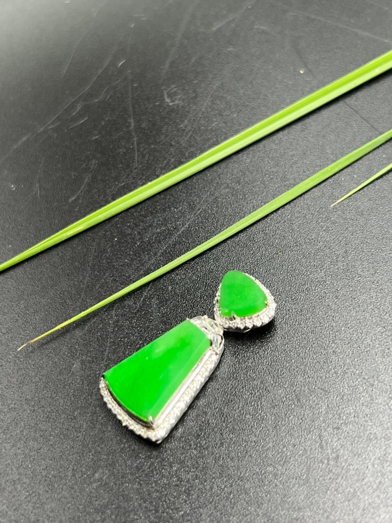 緬甸天然翡翠无事牌吊墜