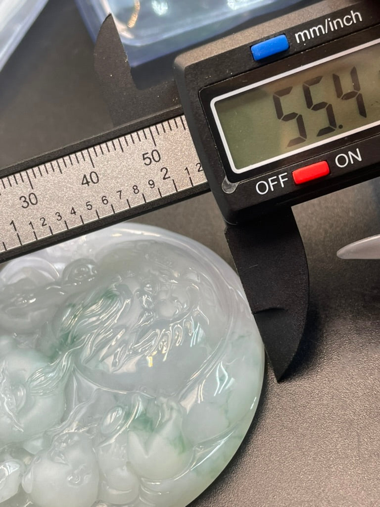 緬甸天然翡翠財神吊墜