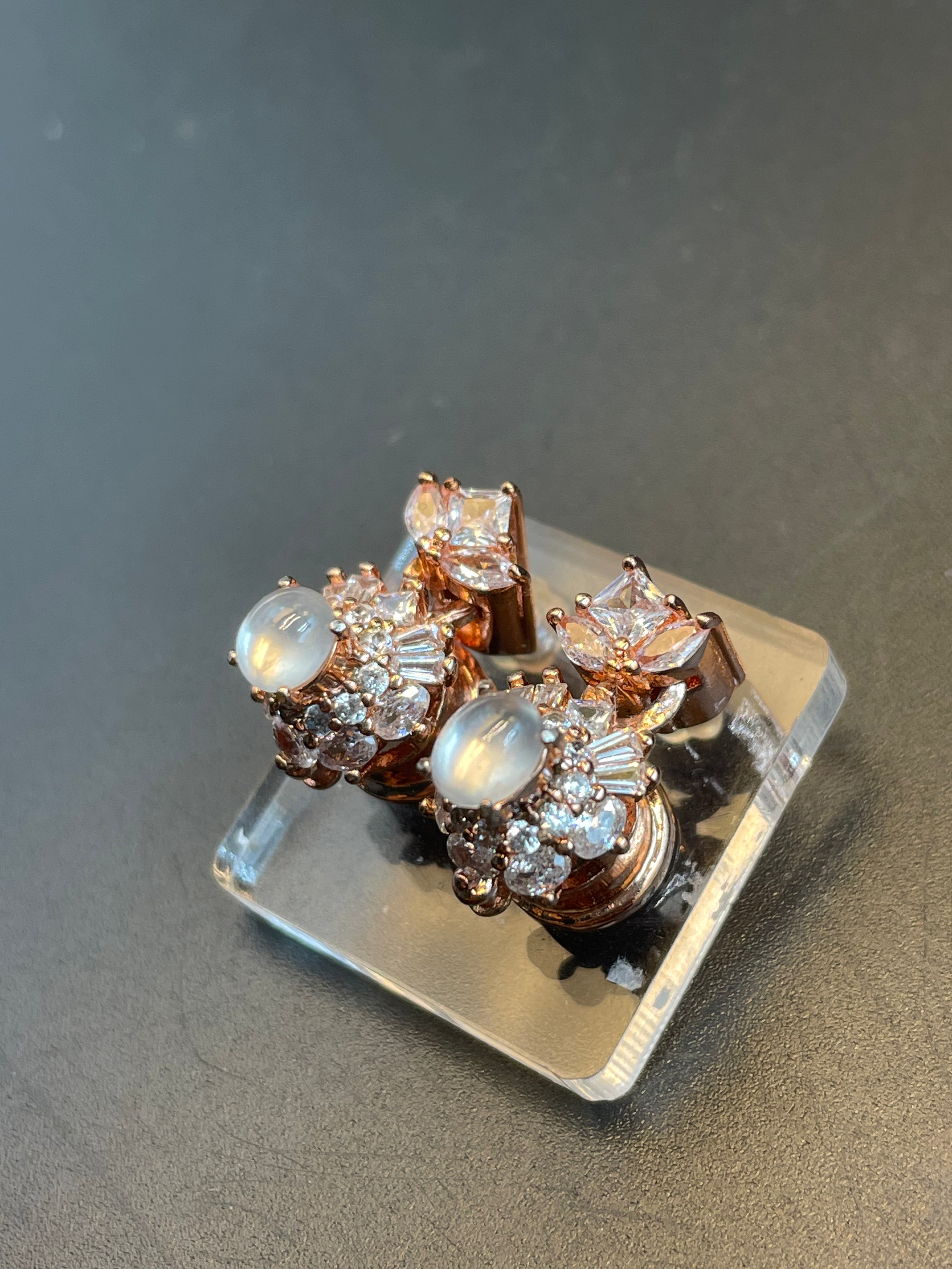 緬甸天然翡翠蛋面耳環耳墜耳飾一對