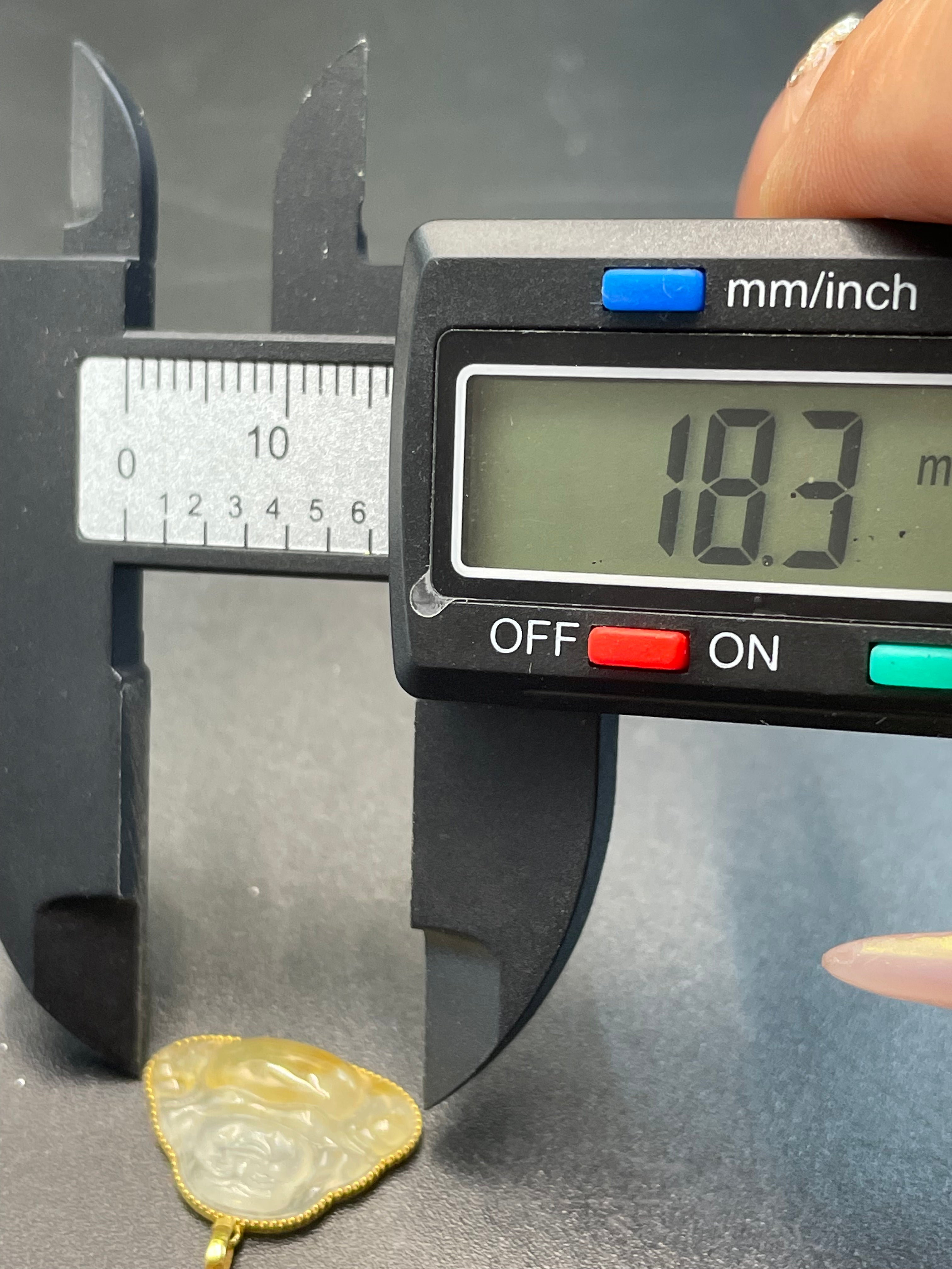 緬甸天然翡翠冰黃翡彌勒吊墜