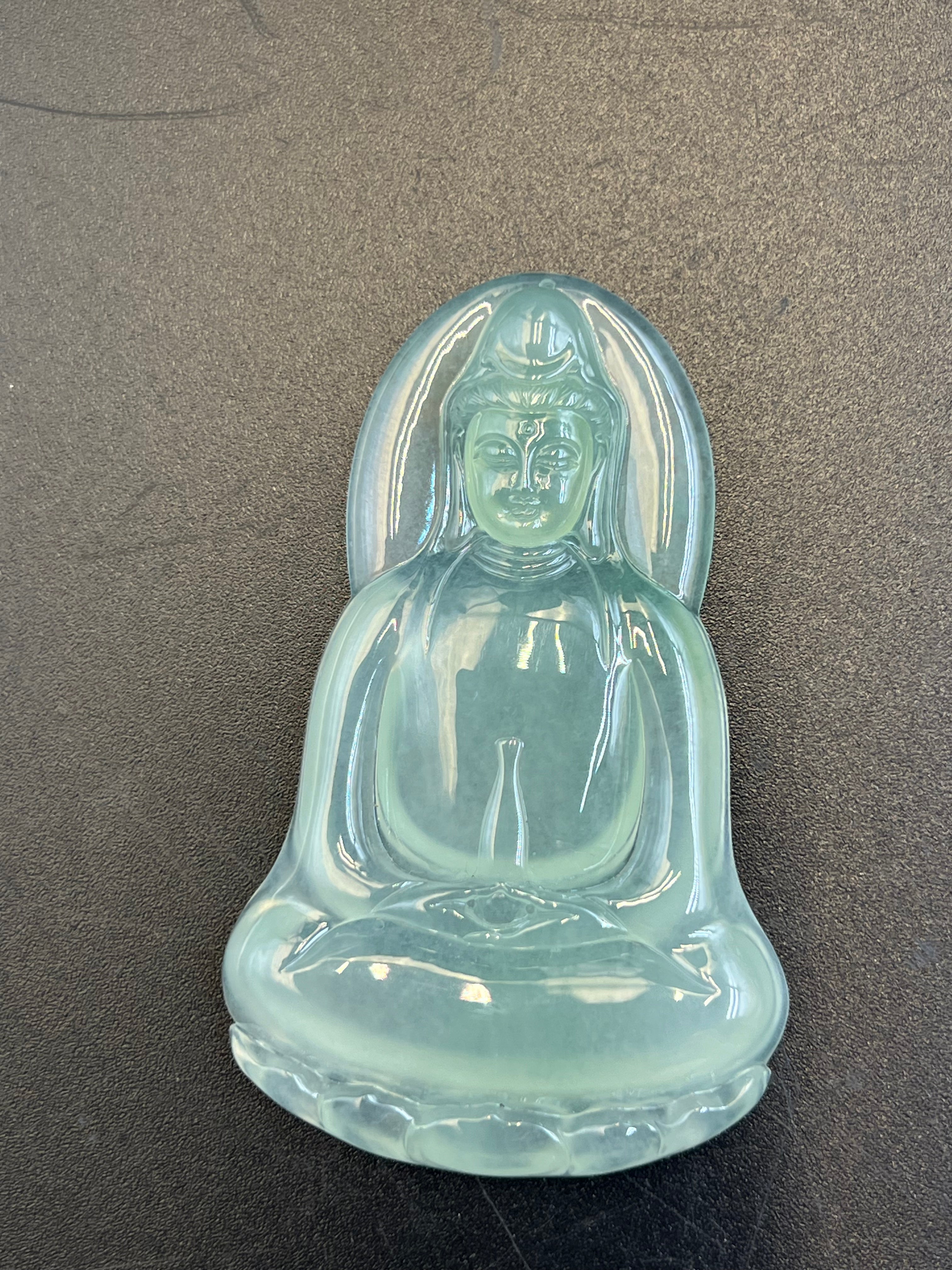 緬甸天然翡翠冰種觀音吊墜