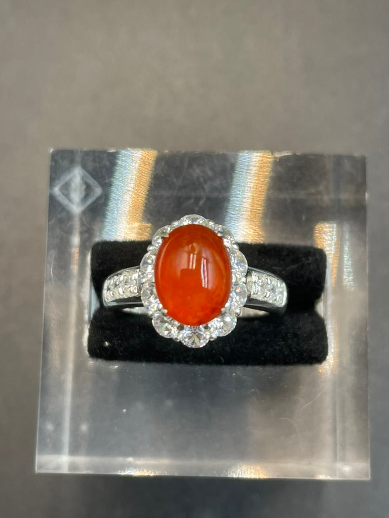 天然翡翠紅翡戒指