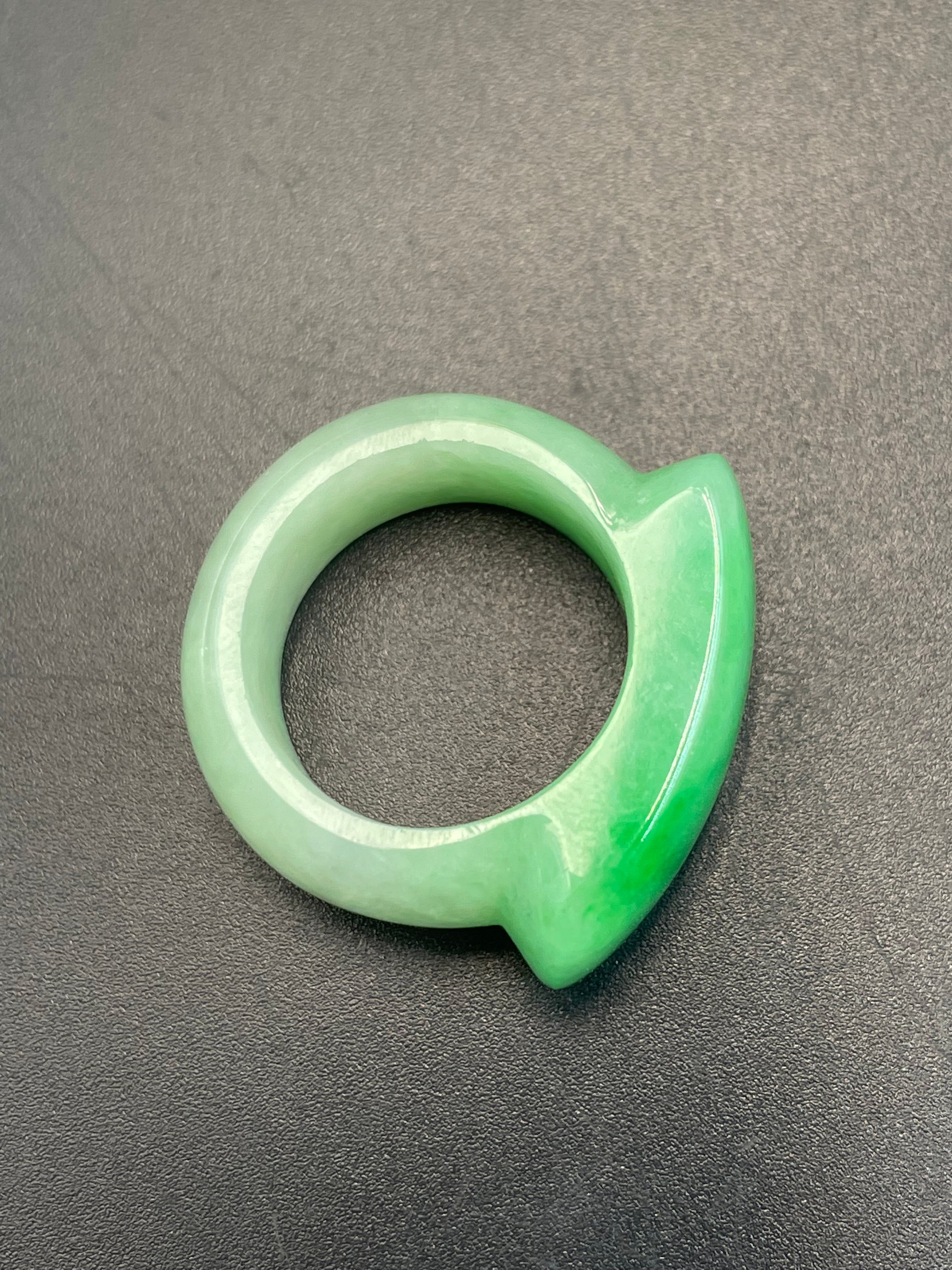 緬甸天然翡翠玉戒指指環/可當吊墜