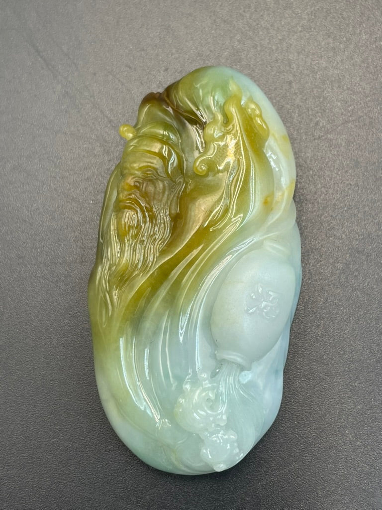 緬甸天然翡翠酒仙李白吊墜