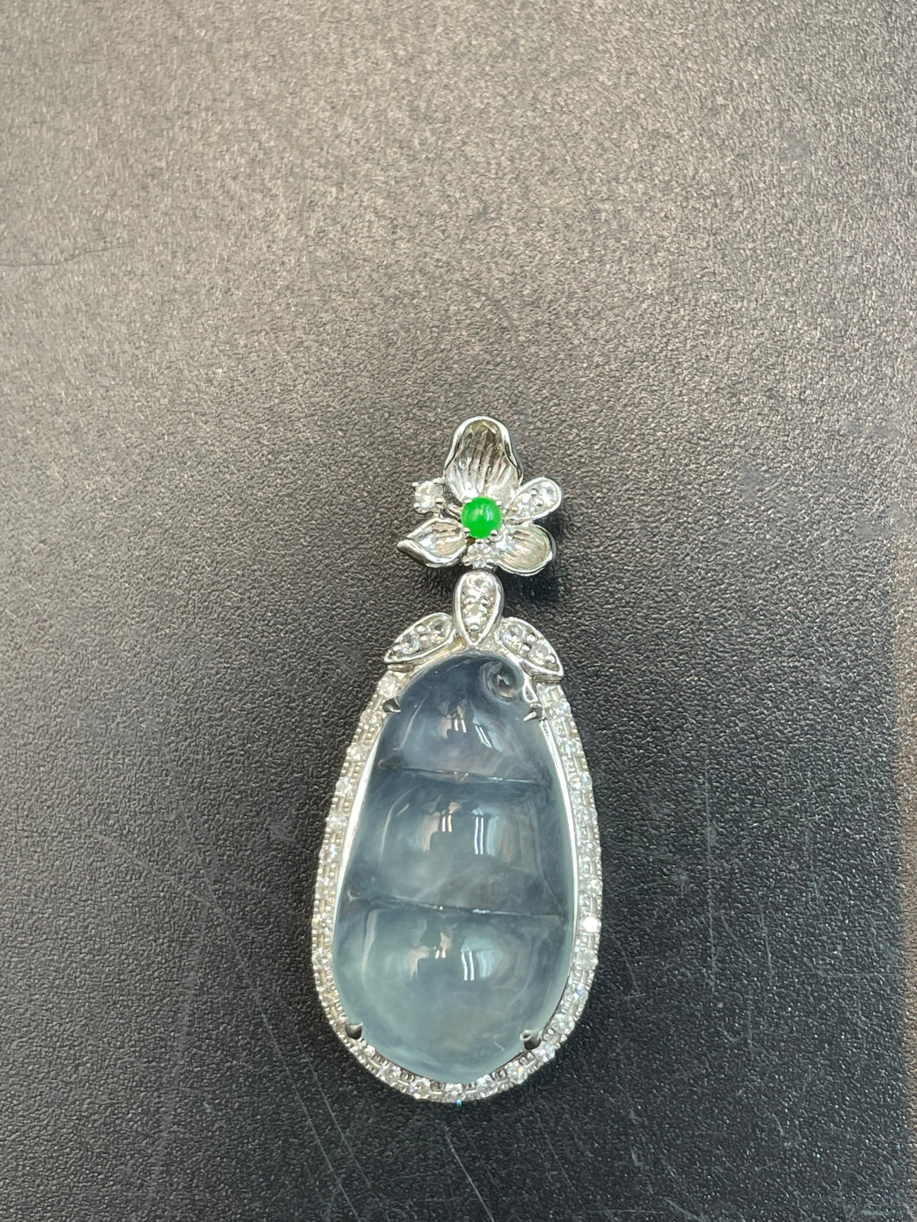 緬甸天然翡翠冰種福豆/三元及第吊墜