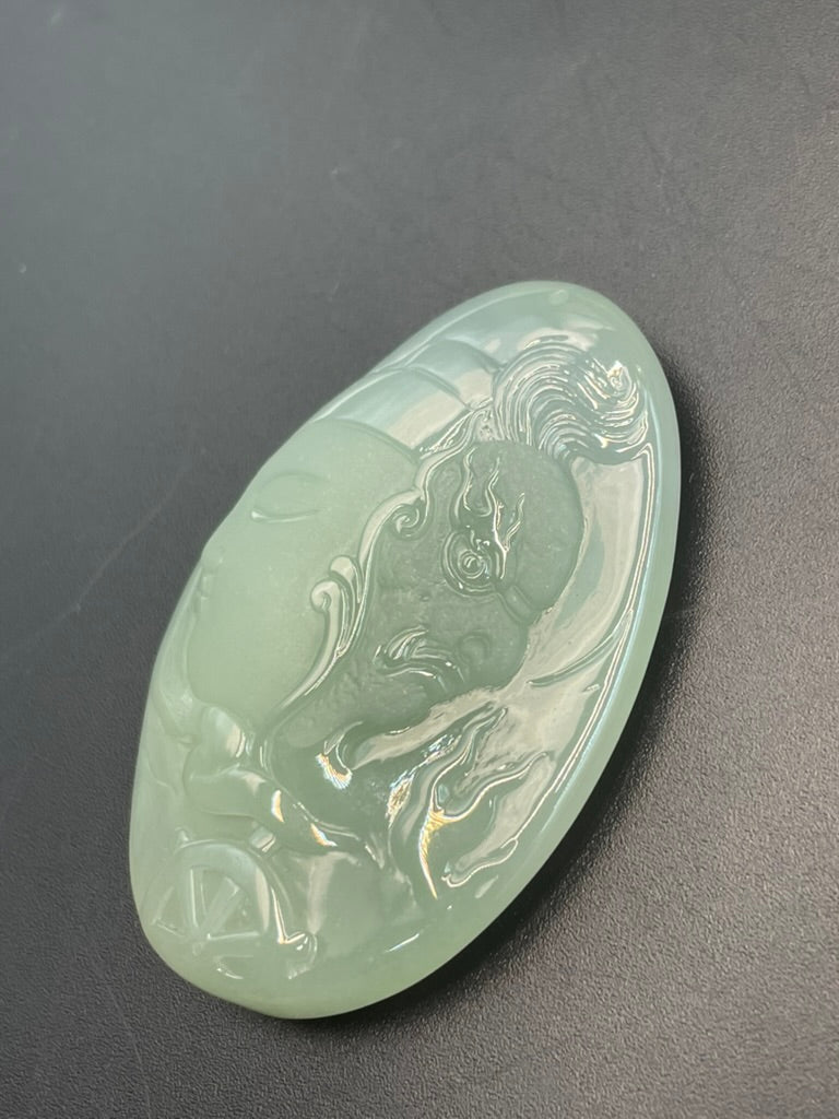 緬甸天然翡翠慈威並濟吊墜