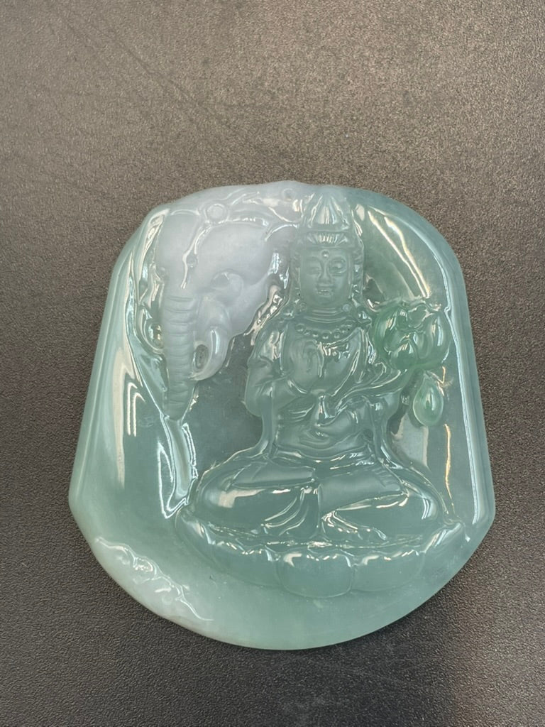 緬甸天然翡翠普賢菩薩吊墜