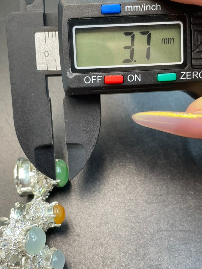 緬甸天然翡翠冰俏色蛋面吊墜項鍊