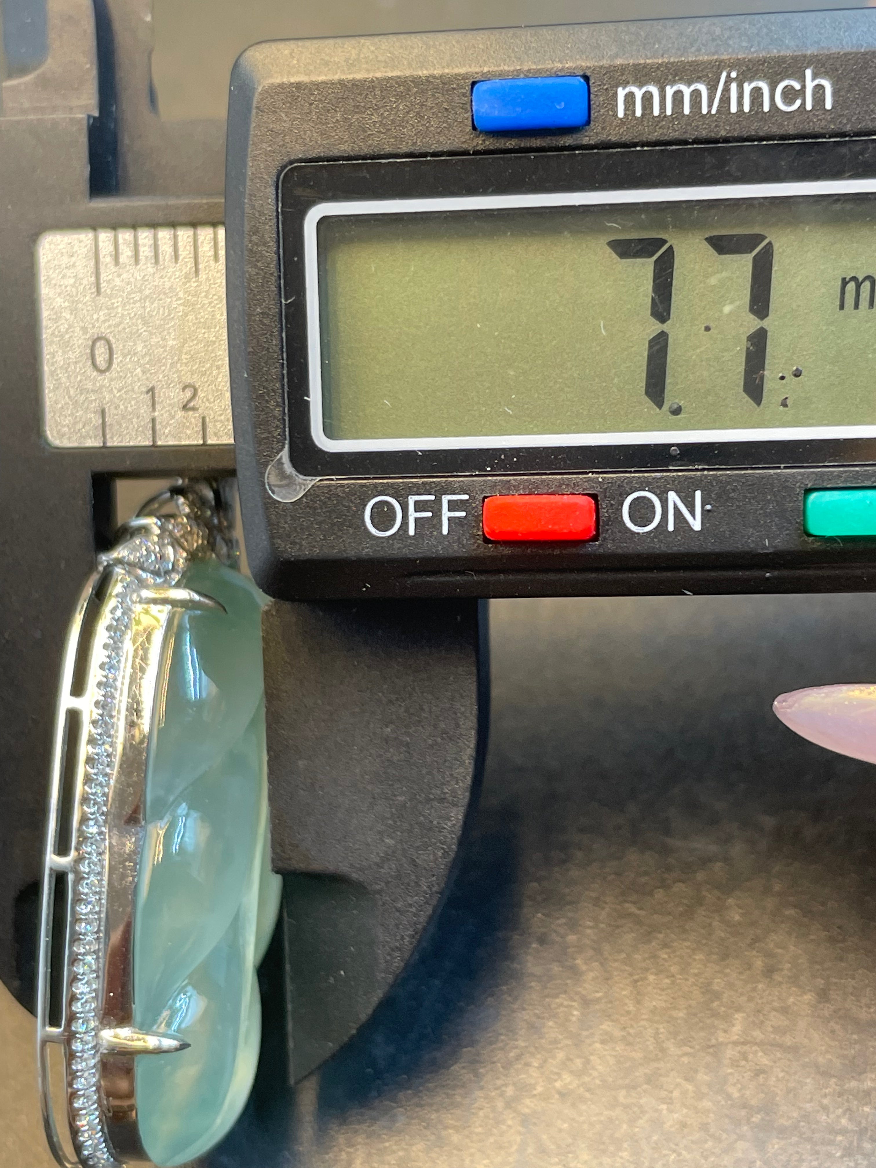 天然翡翠冰晴飘花葉子吊墜