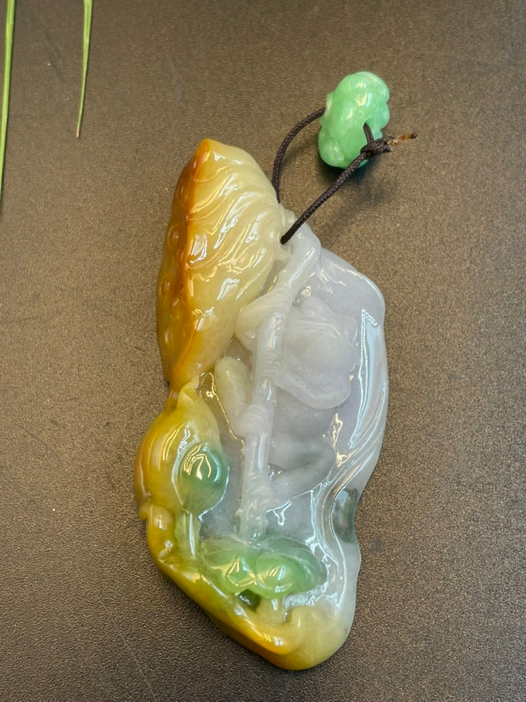 天然緬甸翡翠蛙鳴財旺吊墜