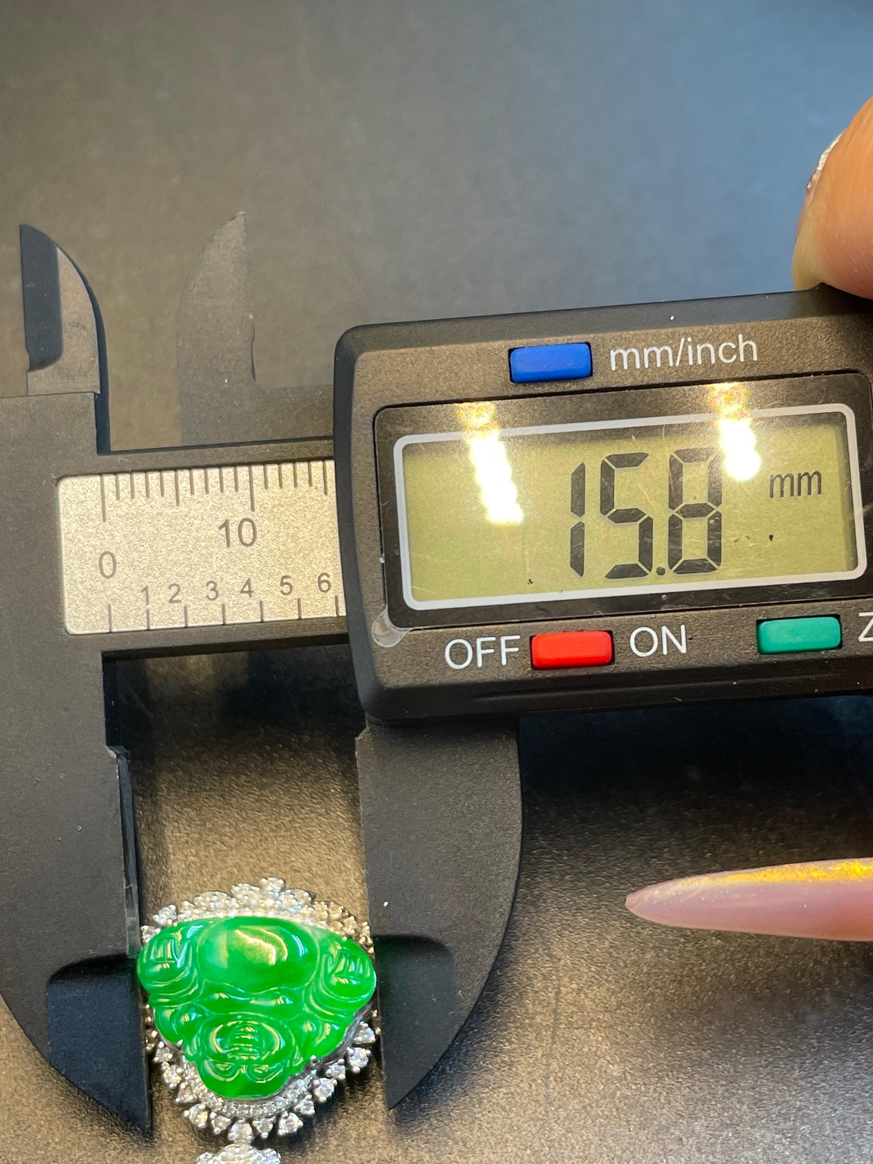 天然翡翠陽綠彌勒吊墜