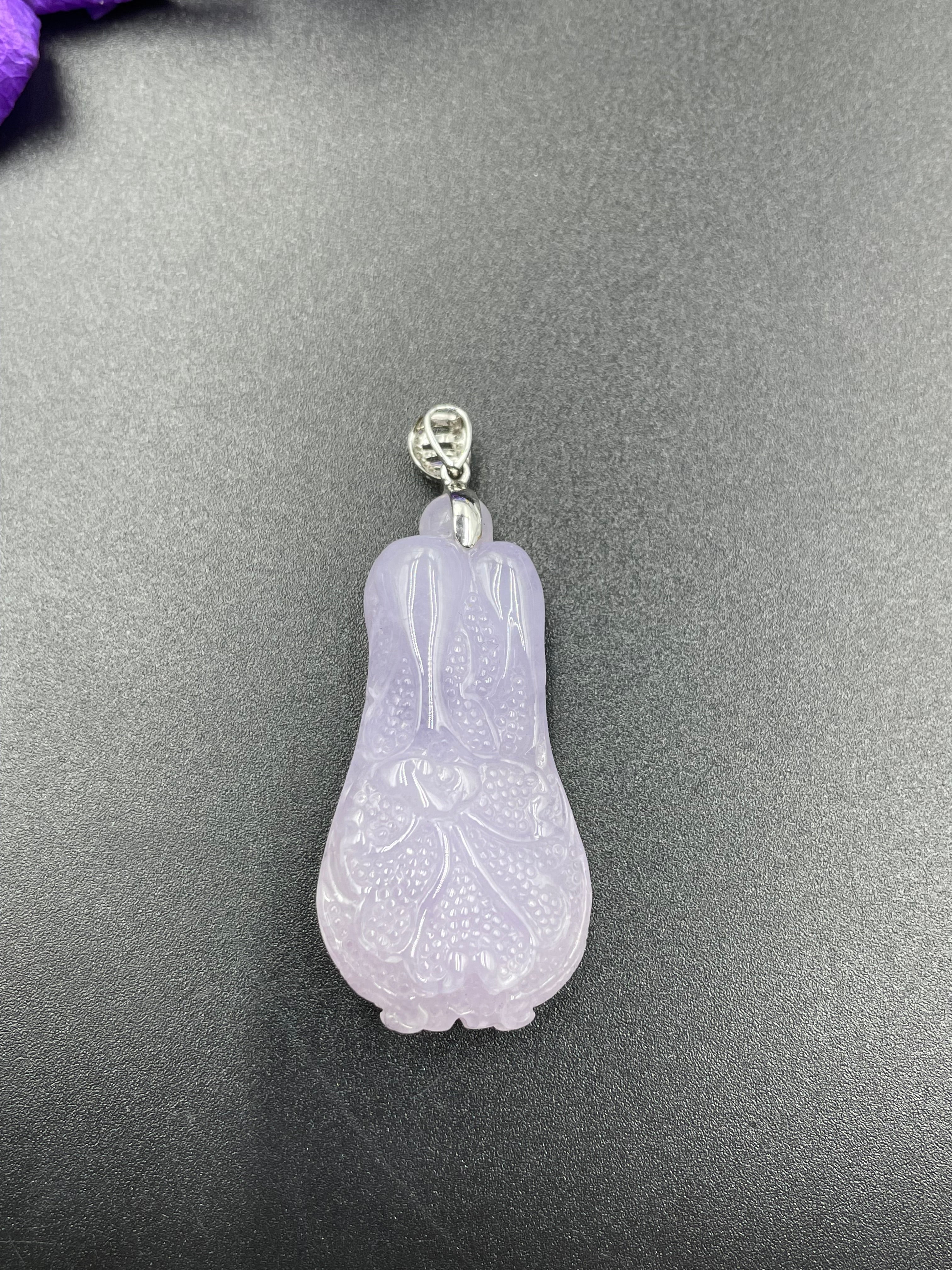 粉紫百財吊墜