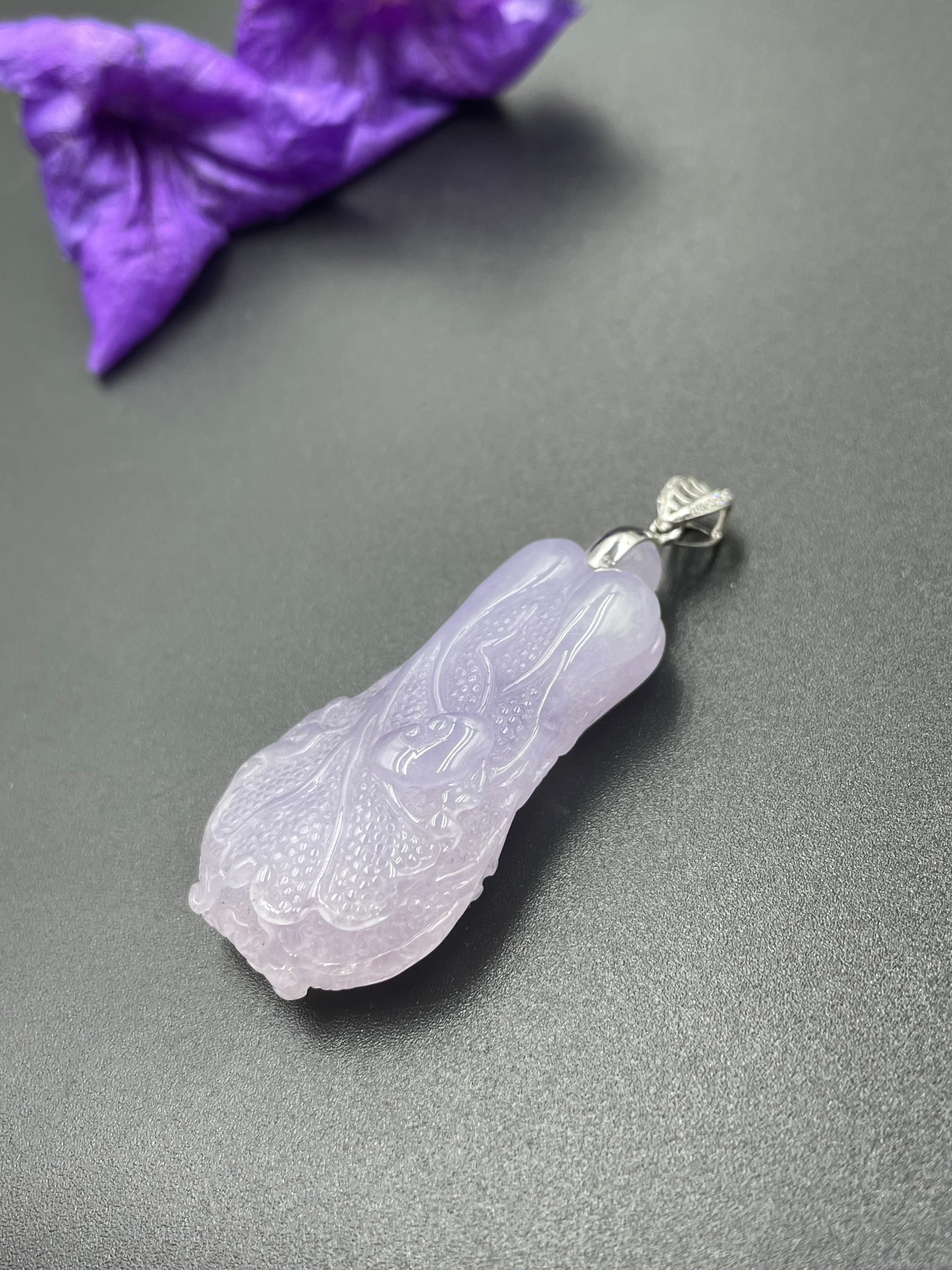 粉紫百財吊墜