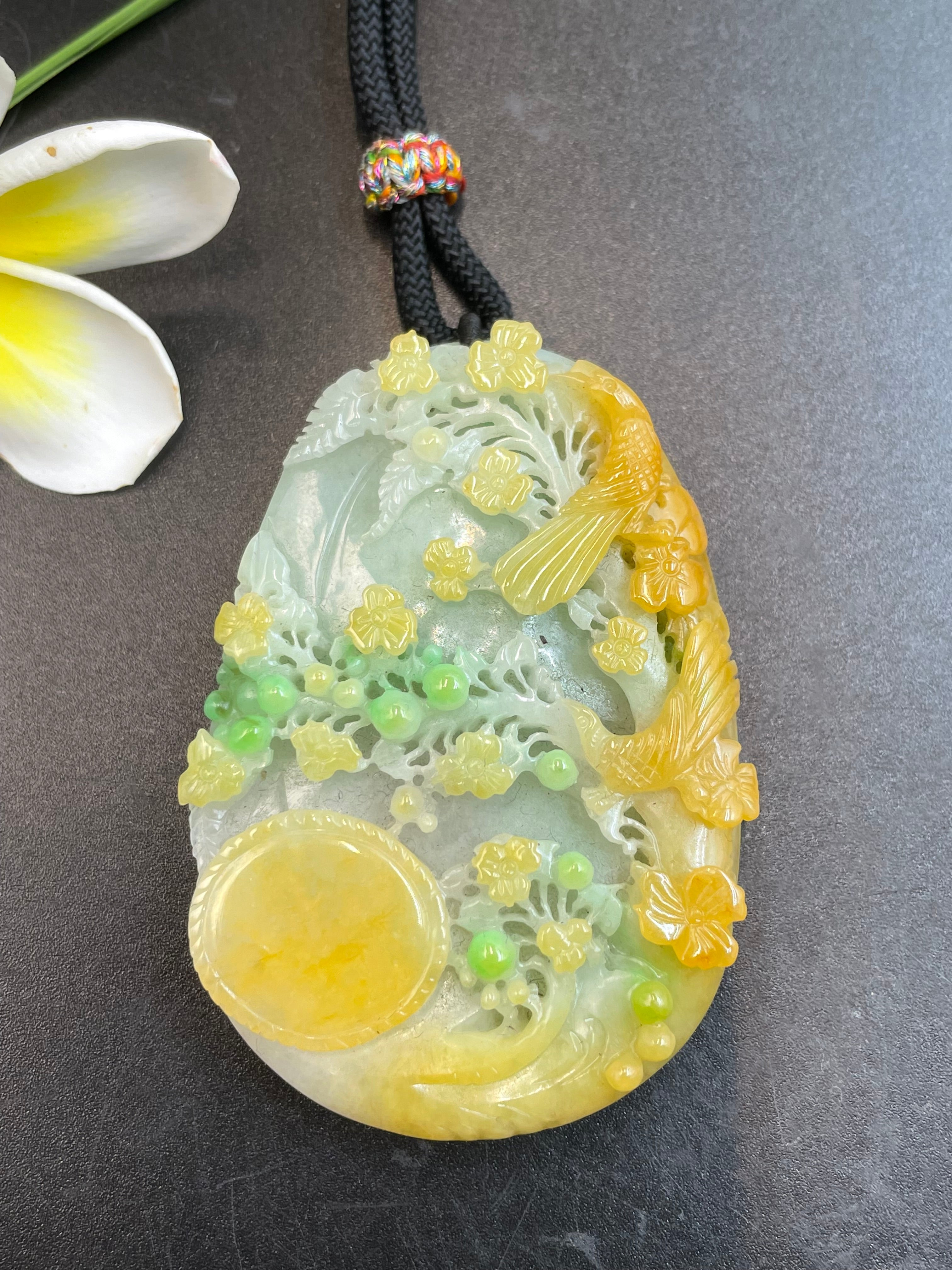 三彩 喜上枝頭吊墜