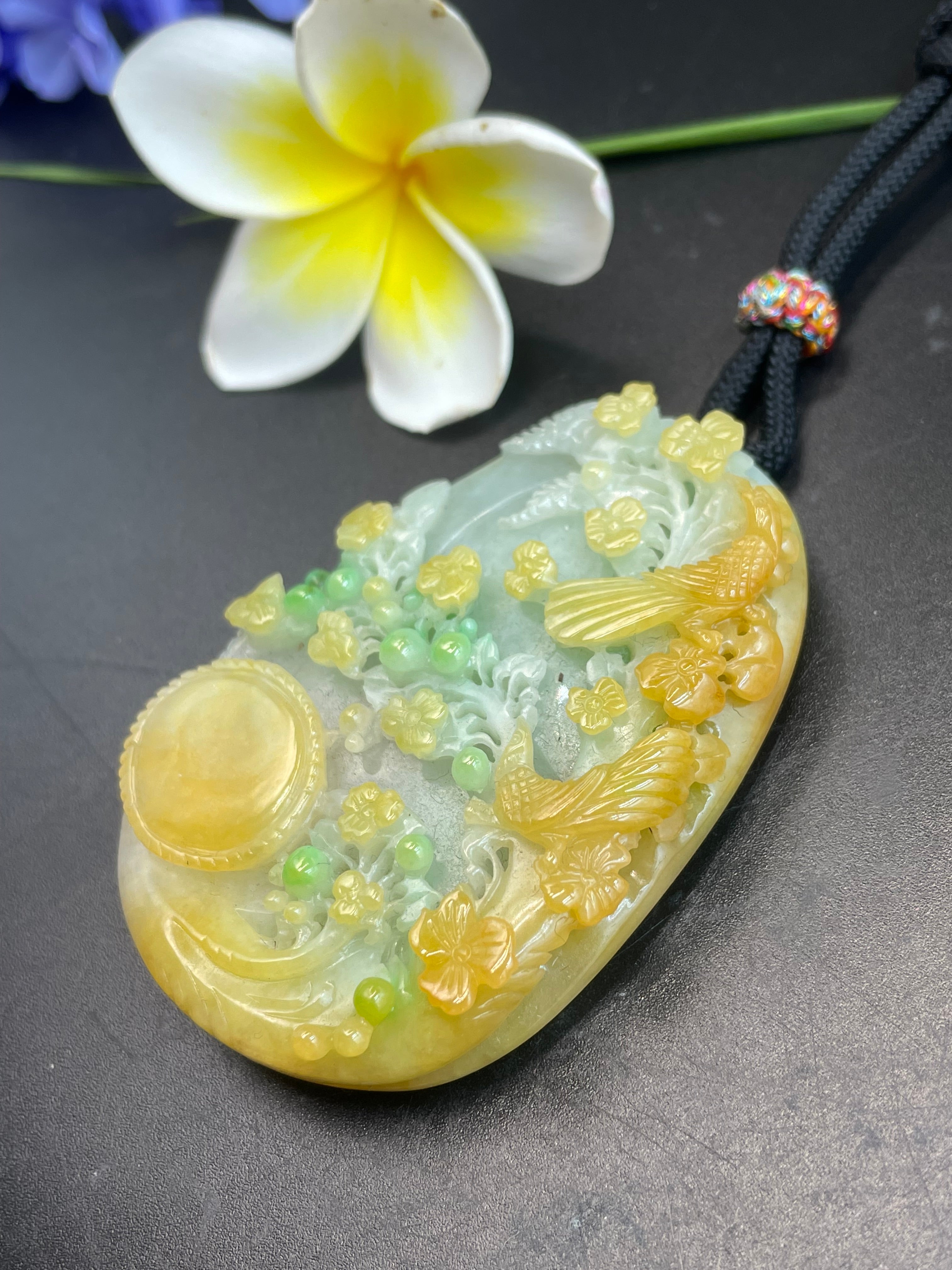 三彩 喜上枝頭吊墜