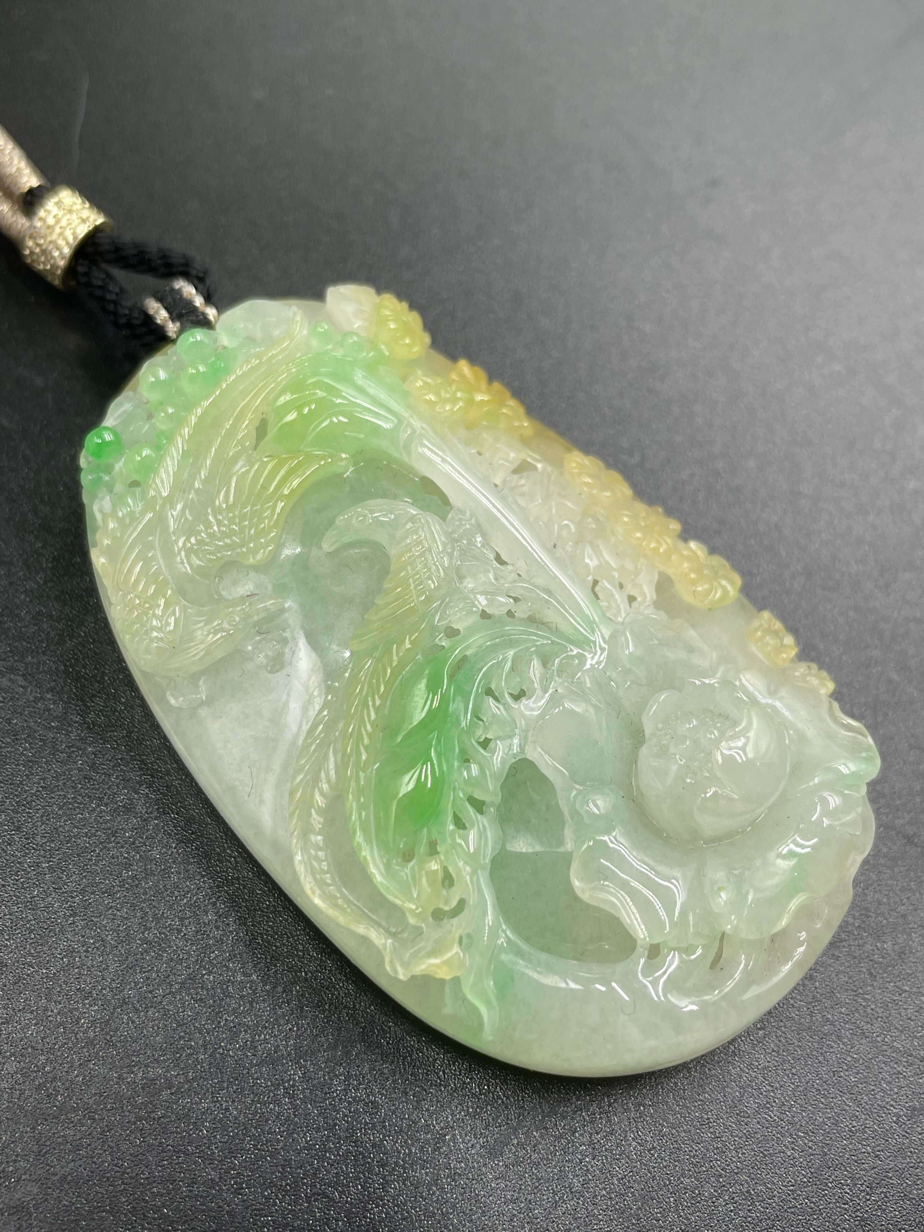 鳳穿牡丹吊墜