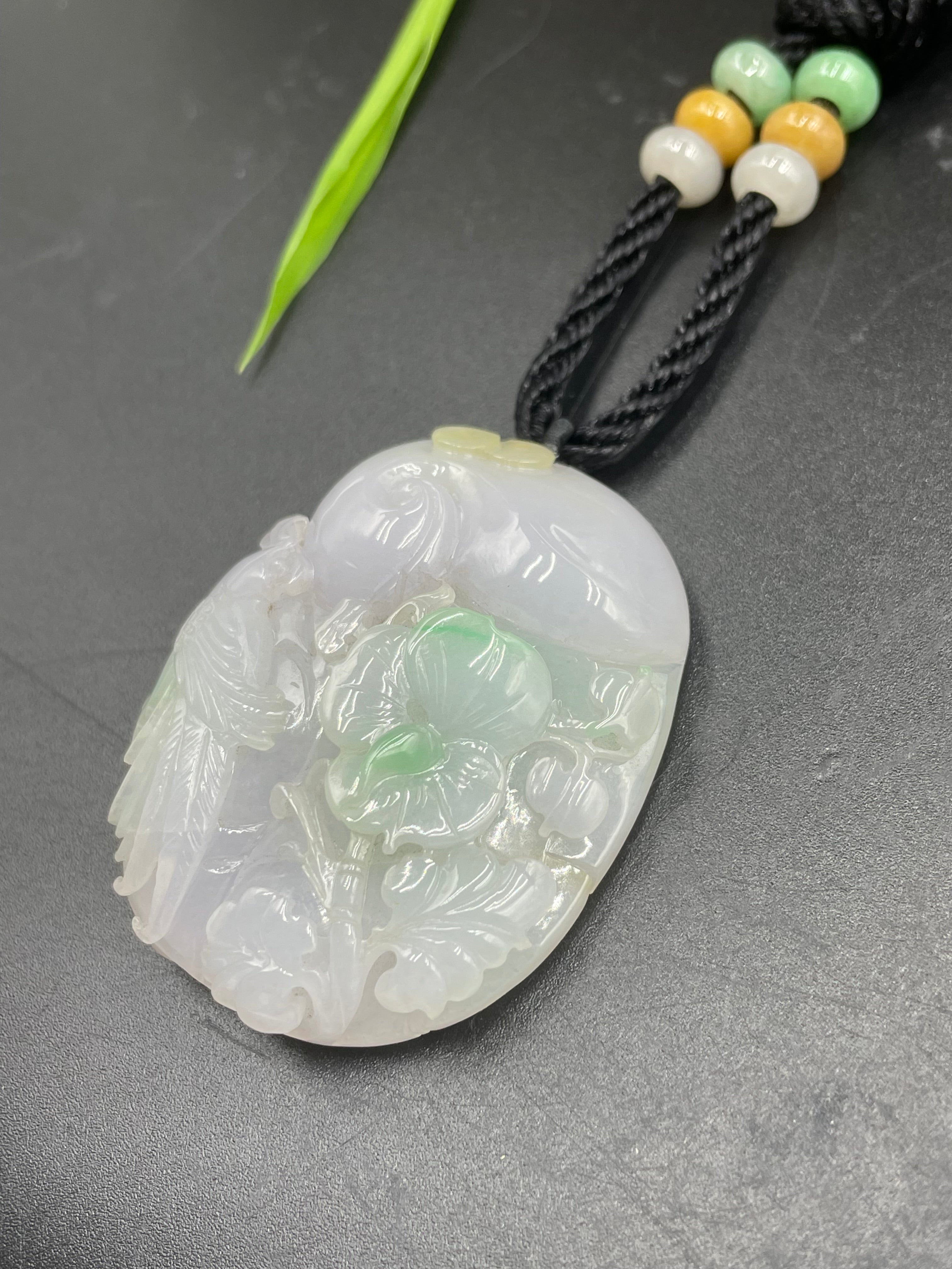 翡翠花鳥牌吊墜