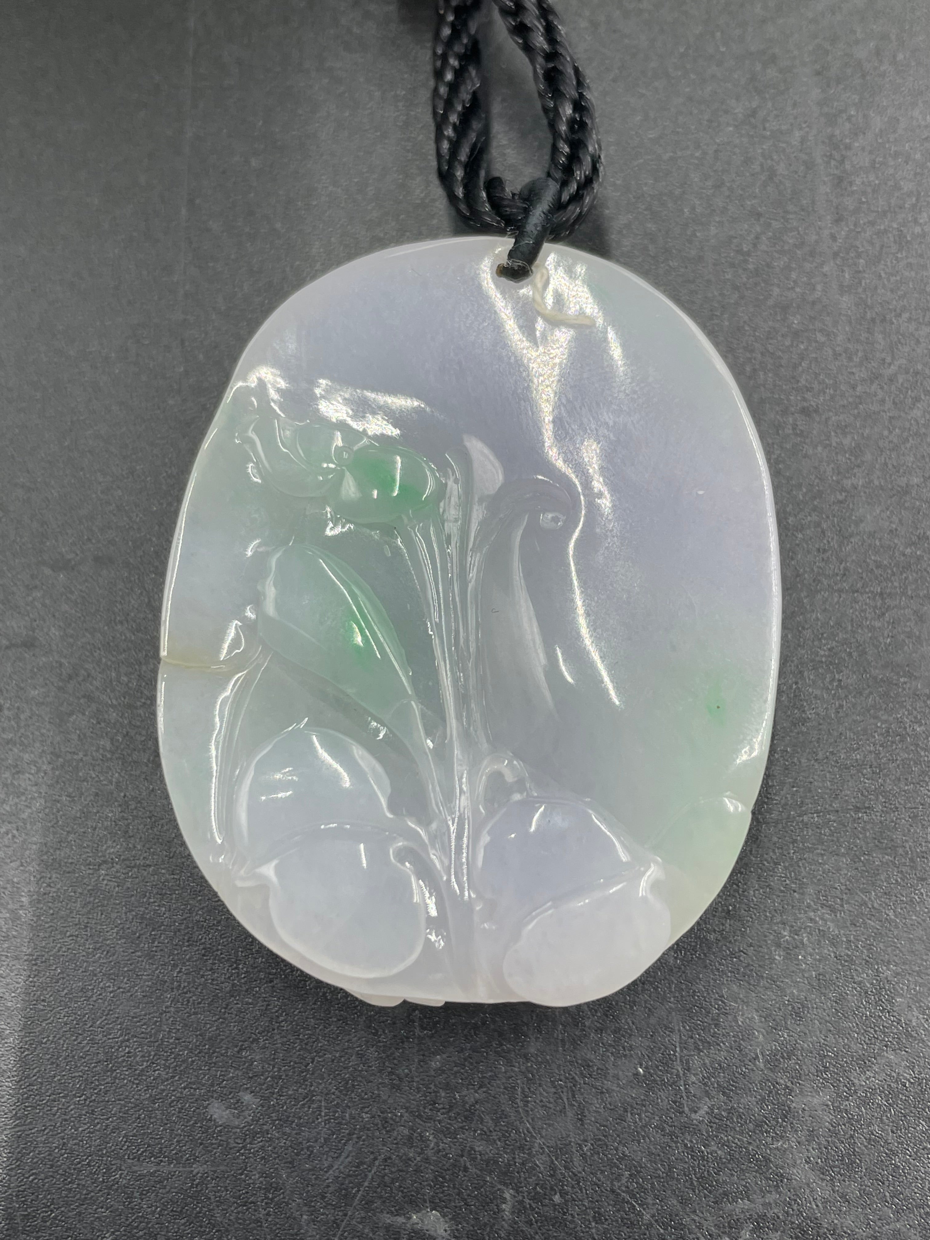 翡翠花鳥牌吊墜